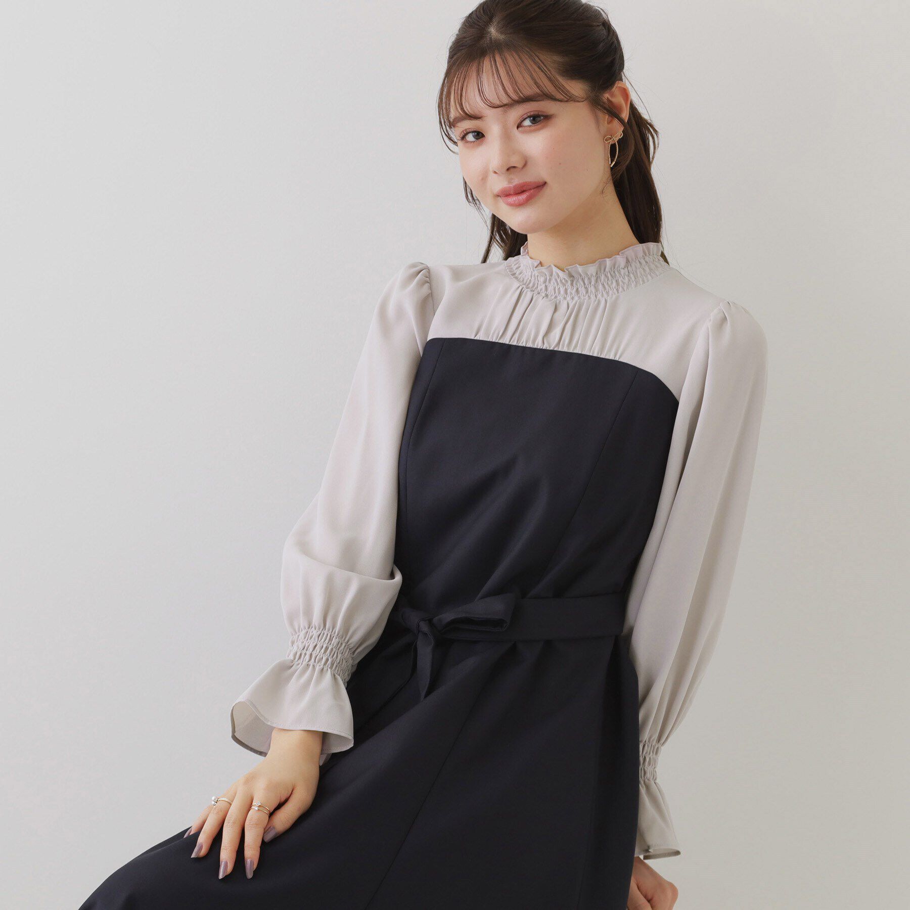 Couture broach「【一枚で主役級・フェミニンワンピース】ドッキングベアワンピース」|ワンピース|