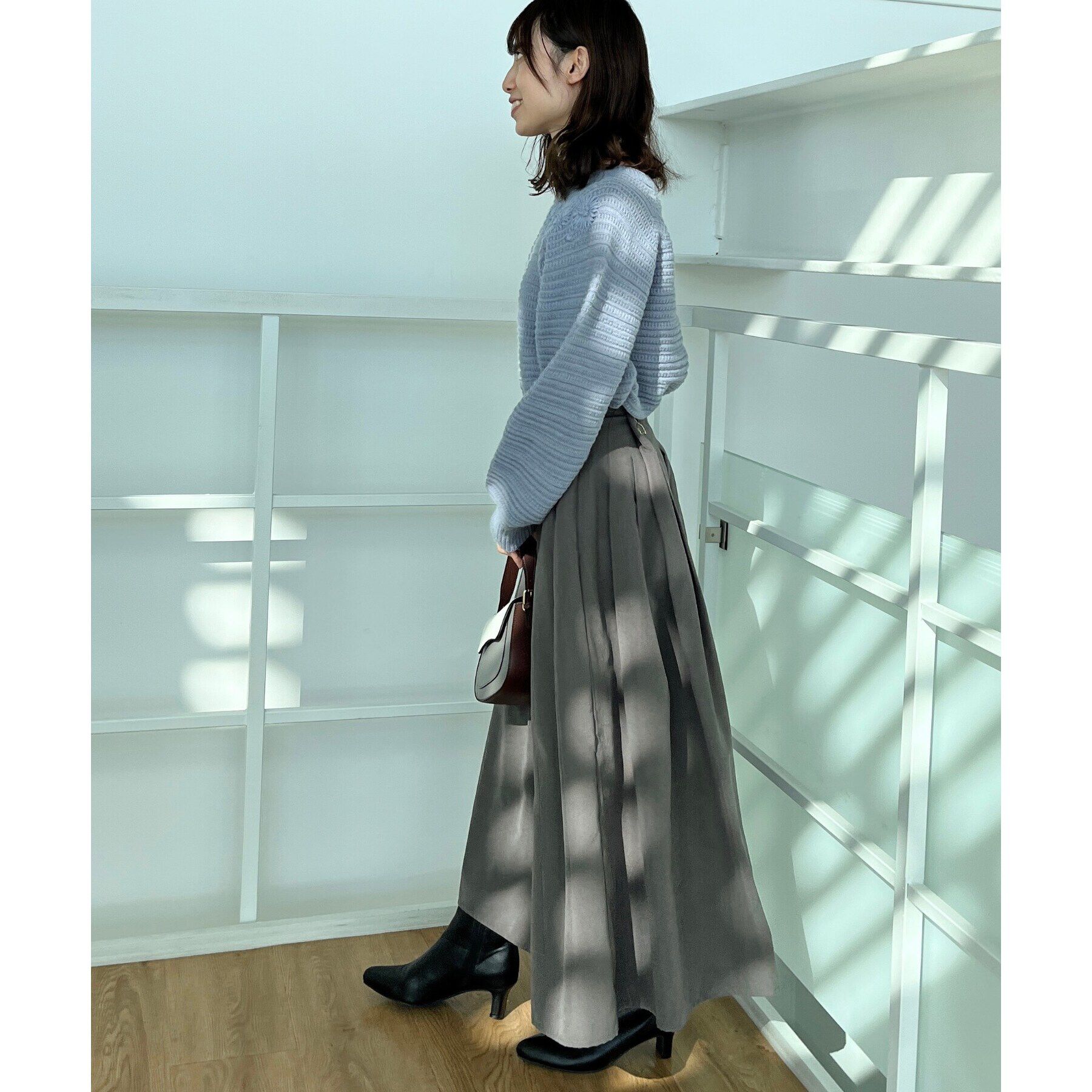 Couture broach「【スッキリ見えが叶う】マイクロスエードタックプリーツ」|スカート|