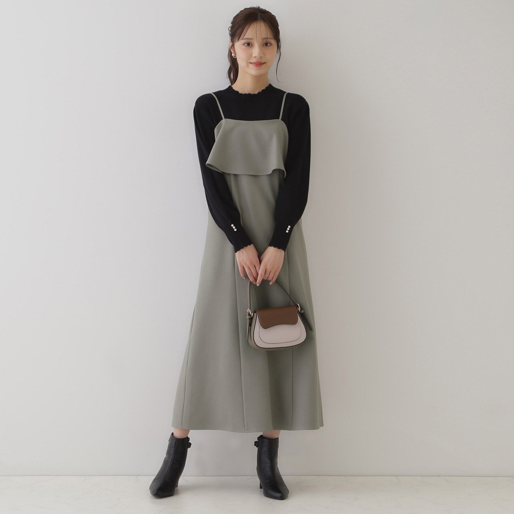 Couture broach「【スッキリ華奢みえが叶う】フレアデザインキャミワンピース」|ワンピース|