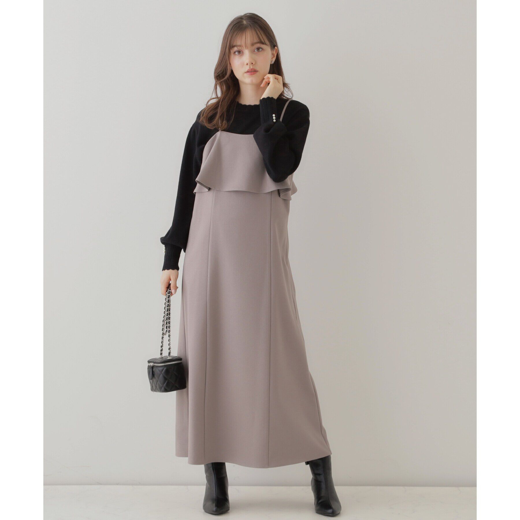 Couture broach「【スッキリ華奢みえが叶う】フレアデザインキャミワンピース」|ワンピース|