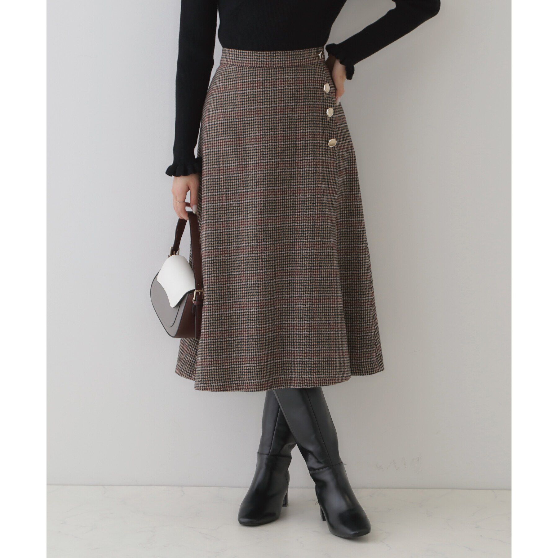 Couture broach「ミニ千鳥チェックツイードスカート」|スカート|