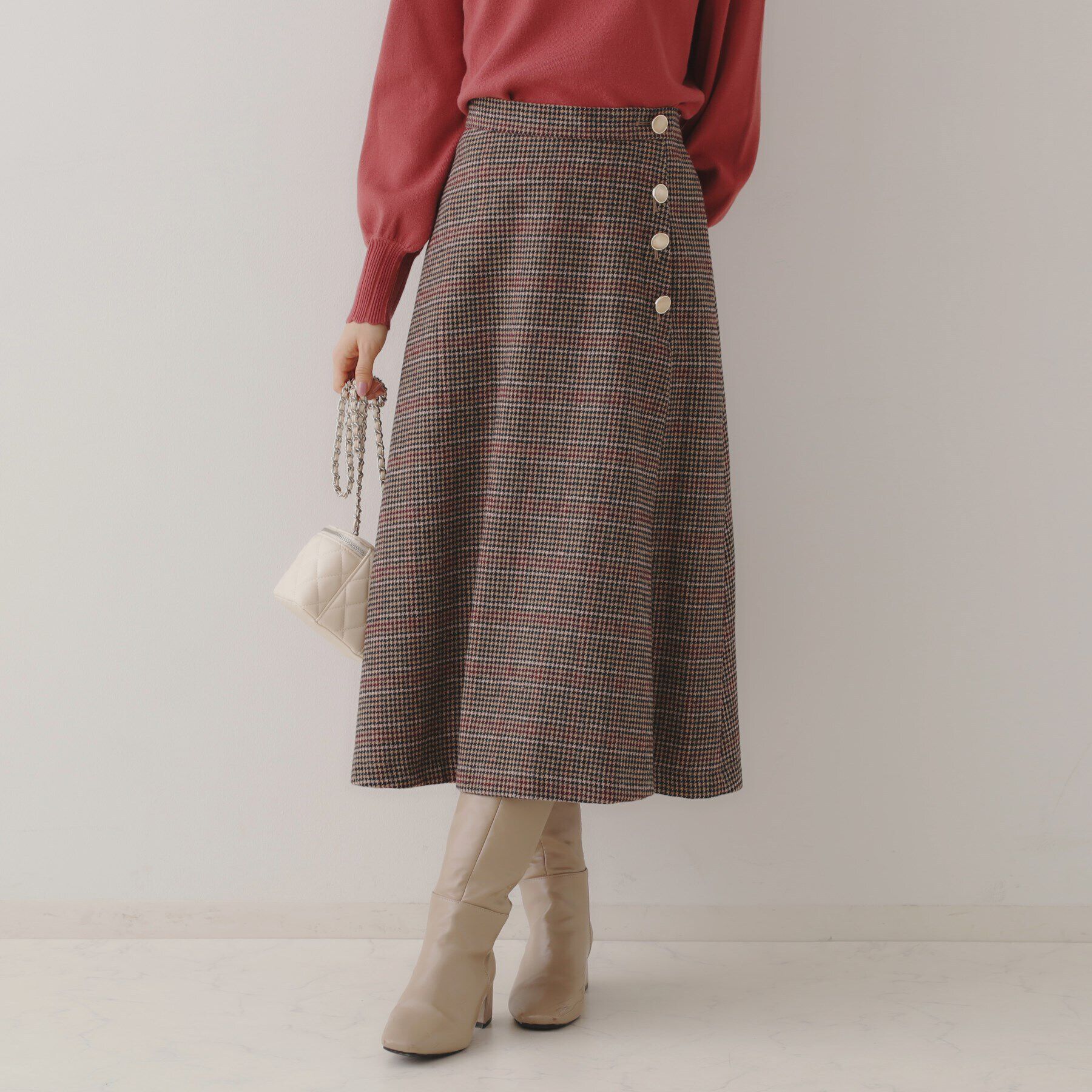 Couture broach「ミニ千鳥チェックツイードスカート」|スカート|ﾍﾞｰｼﾞｭ(252)