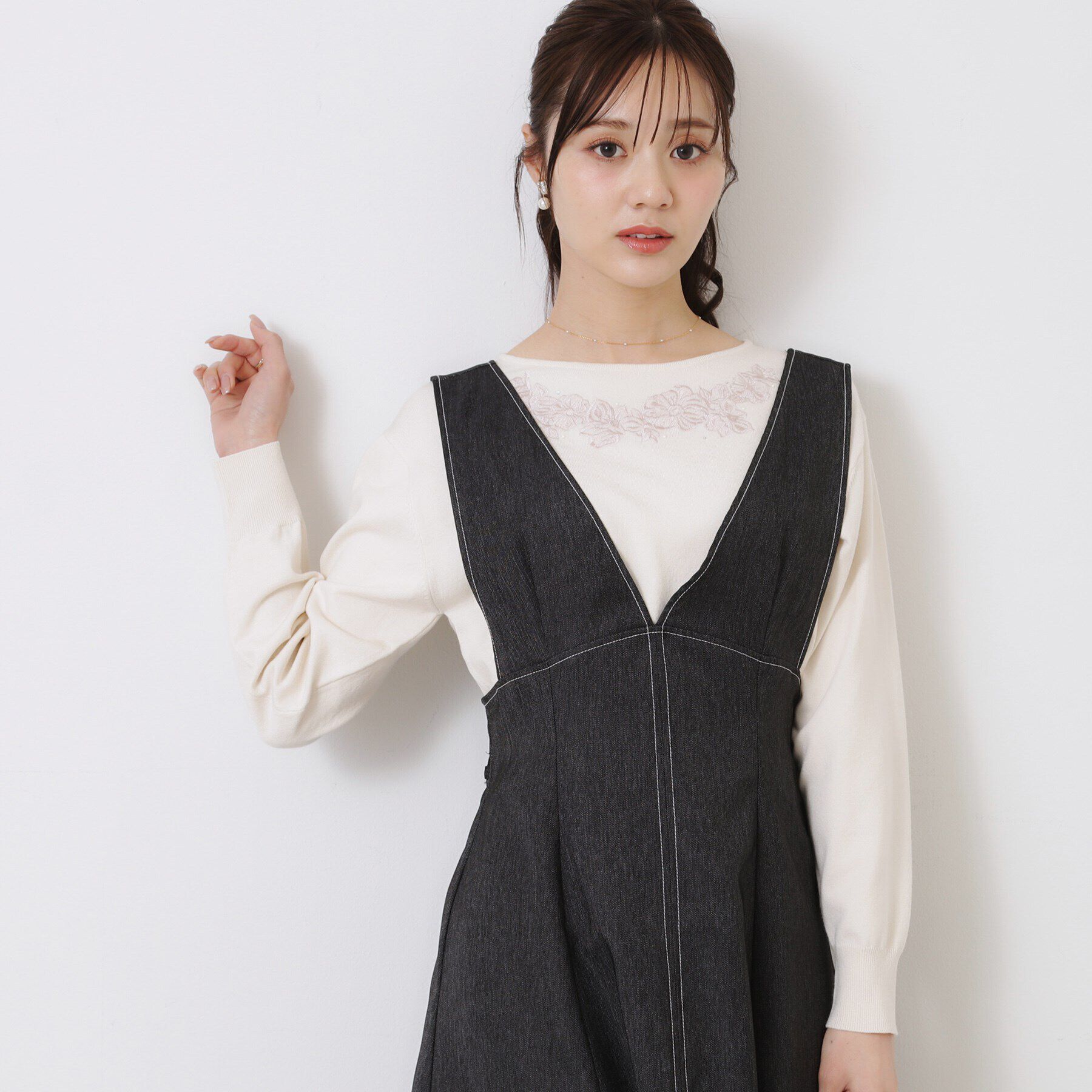 Couture broach「【大人可愛い・通勤】フラワーエンブロニット」|ニット・セーター|