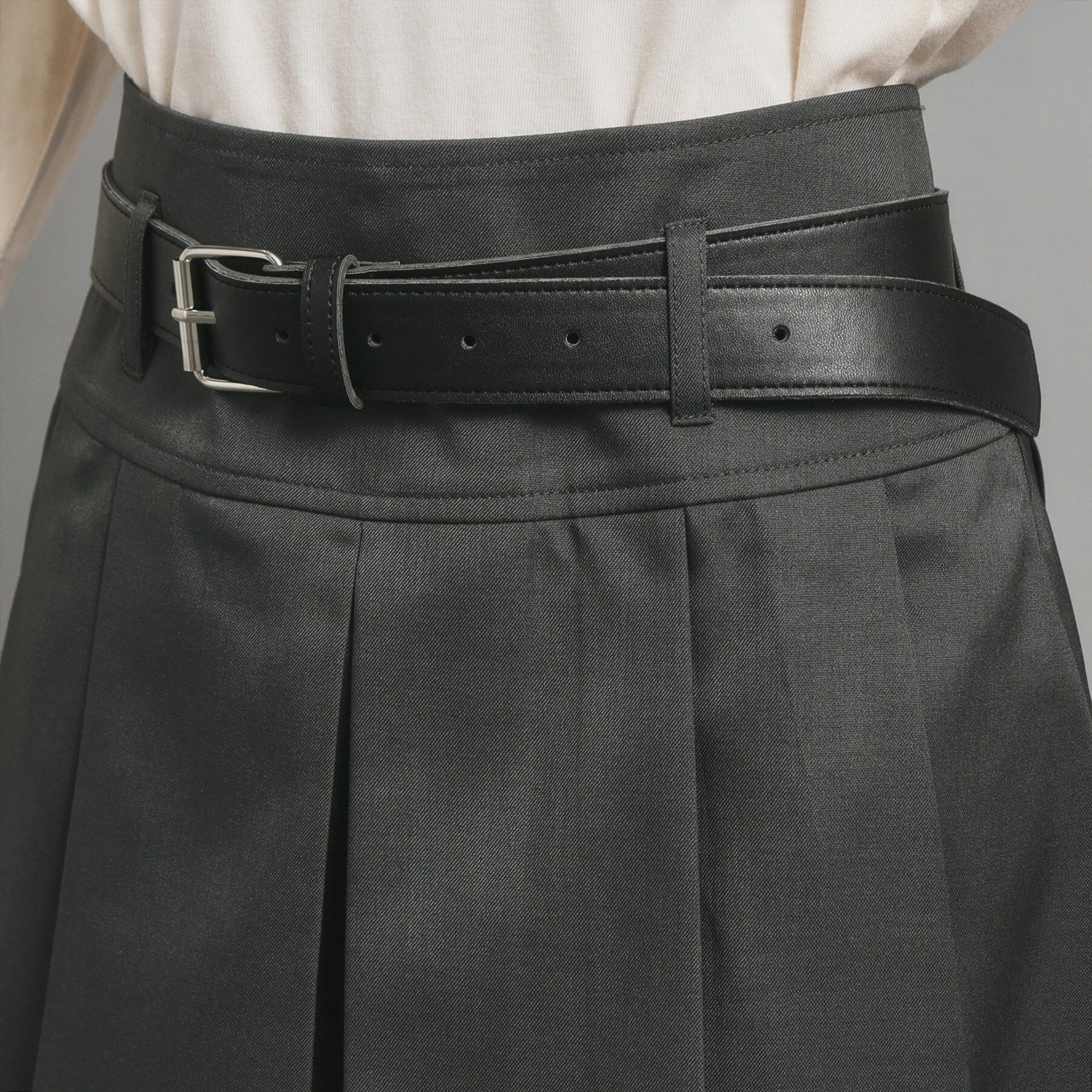 PINK-latte「【カラー追加/オールシーズン対応】ベルト付きプリーツスカート」|スカート|