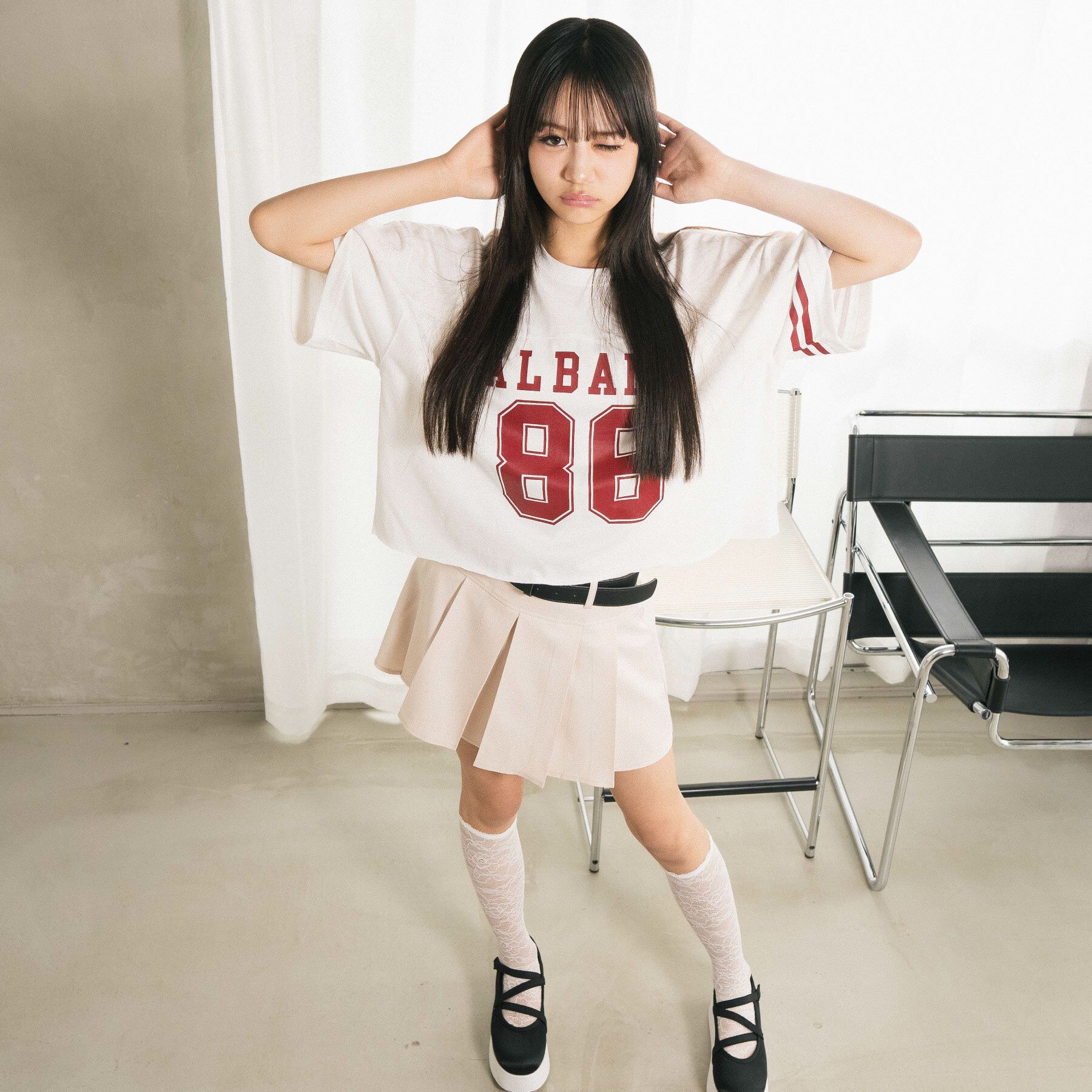 PINK-latte「【カラー追加/オールシーズン対応】ベルト付きプリーツスカート」|スカート|