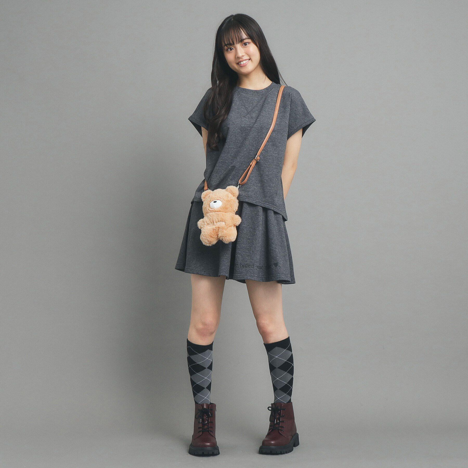 PINK-latte「うさくまぬいぐるみショルダー」|ショルダー・メッセンジャー|