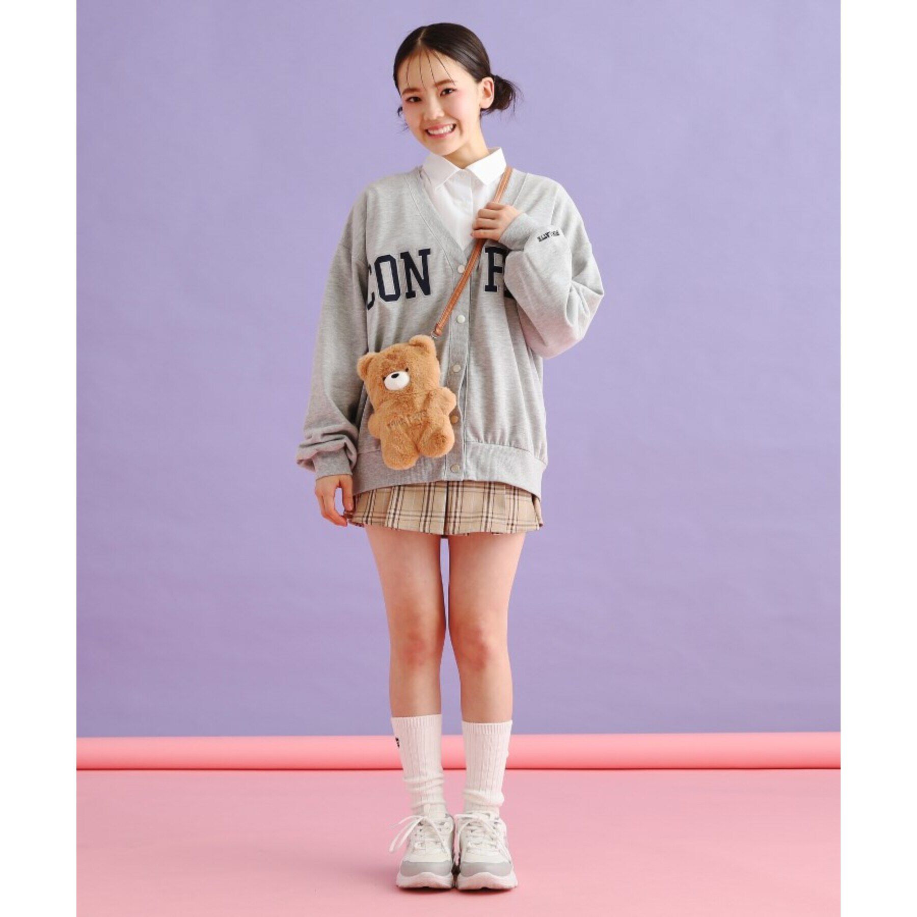 PINK-latte「うさくまぬいぐるみショルダー」|ショルダー・メッセンジャー|ブラウン(043)