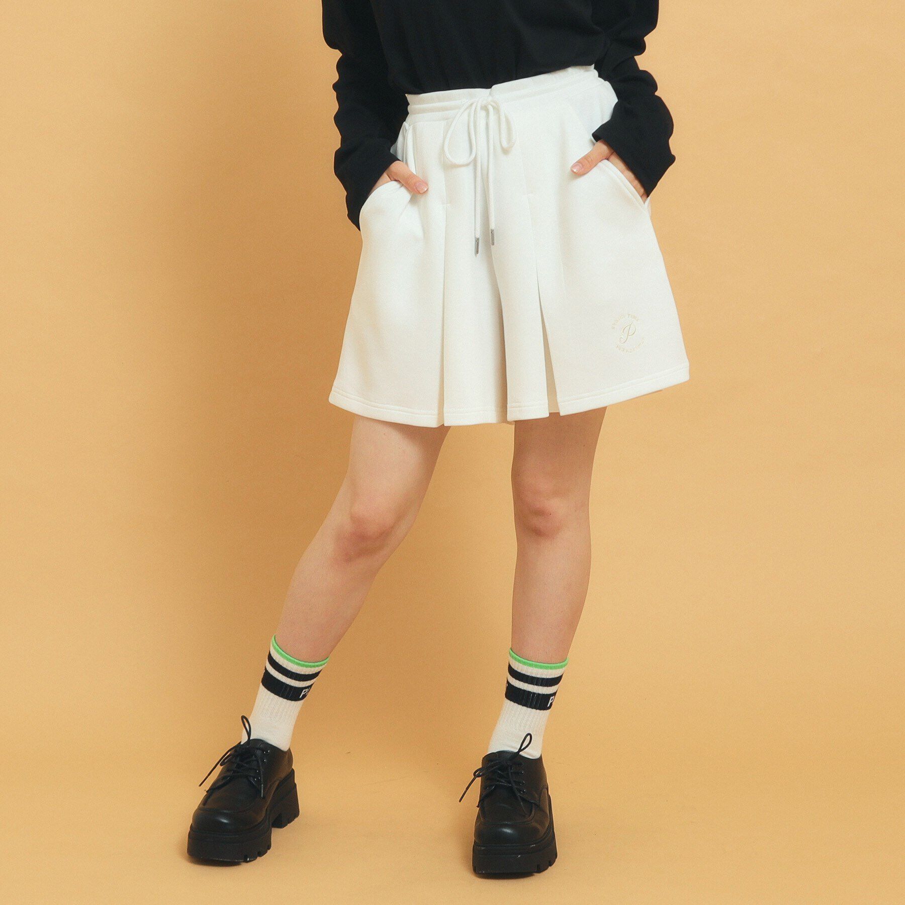 PINK-latte「【セットアップアイテムあり】ダンボールニットショートパンツ」|キュロット|