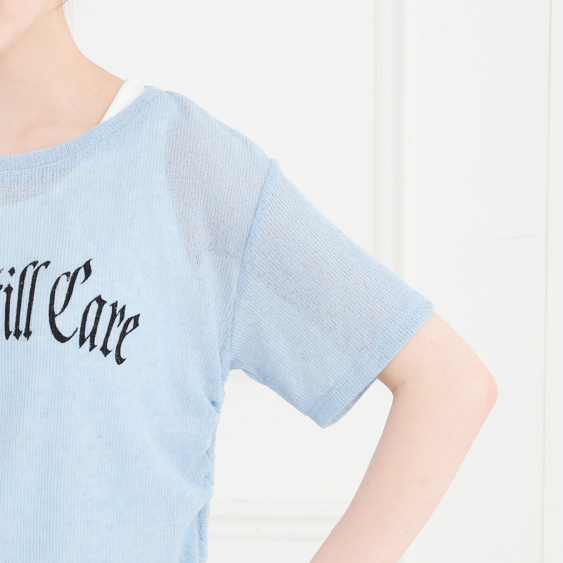 PINK-latte「【セットアイテム】透かし編みドロストトップス＋タンク」|その他|