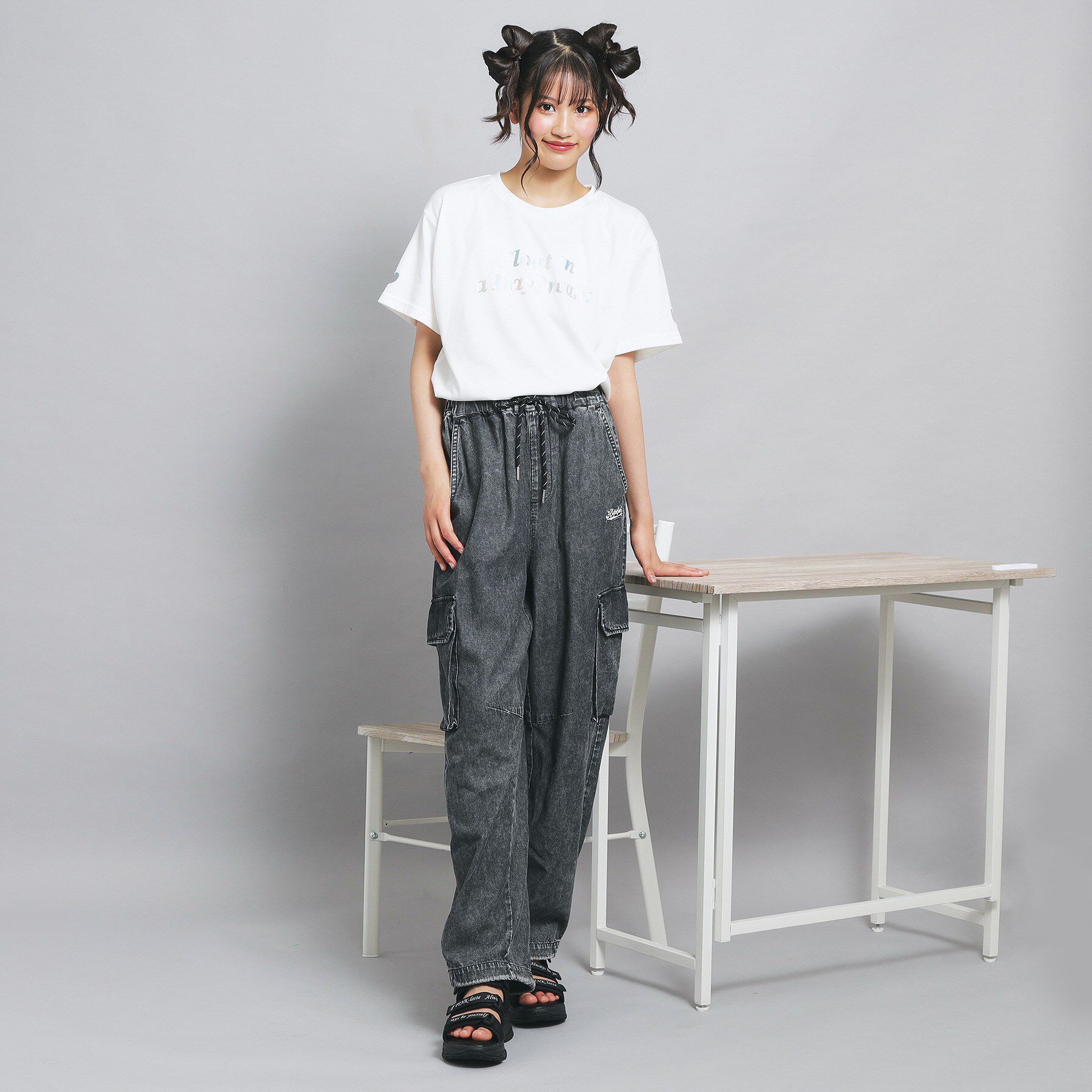 PINK-latte「オーロラプリントハートあきTシャツ」|Tシャツ・カットソー|