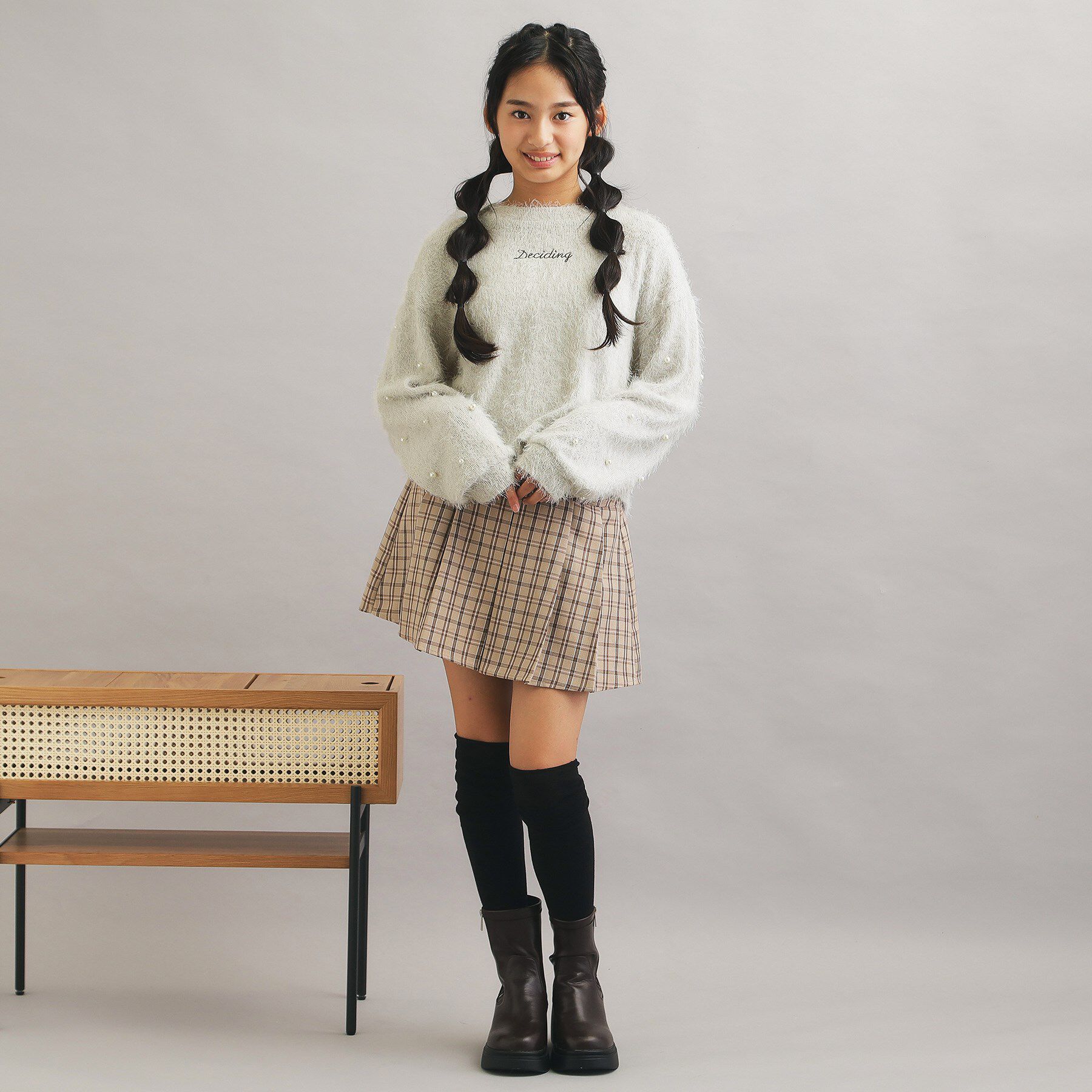 PINK-latte「シャギー袖パール調プルオーバー」|Tシャツ・カットソー|