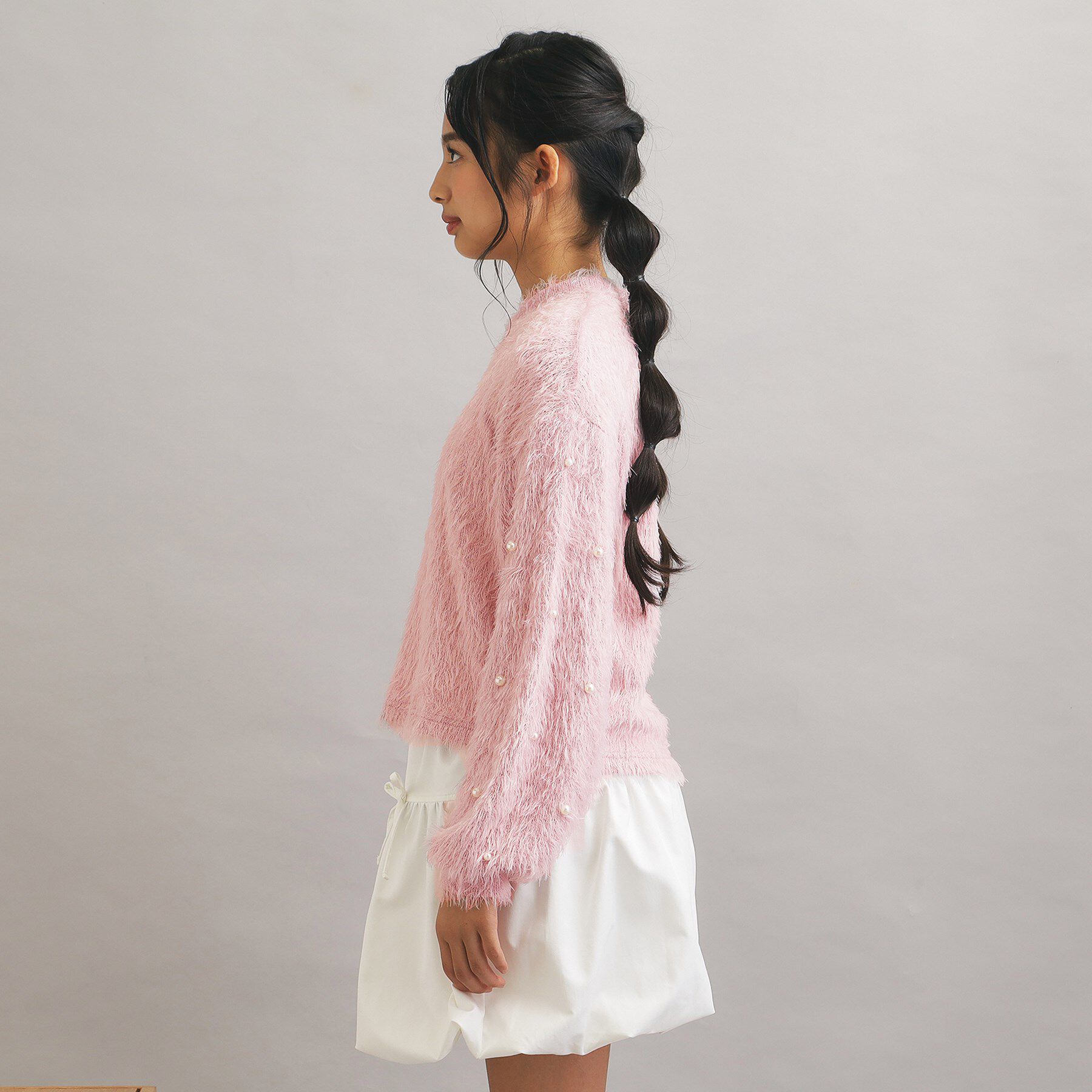 PINK-latte「シャギー袖パール調プルオーバー」|Tシャツ・カットソー|