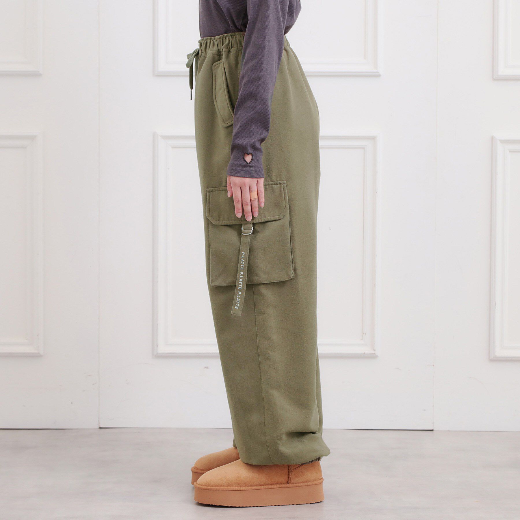 PINK-latte「ピーチ起毛ベーシックカーゴパンツ」|その他|