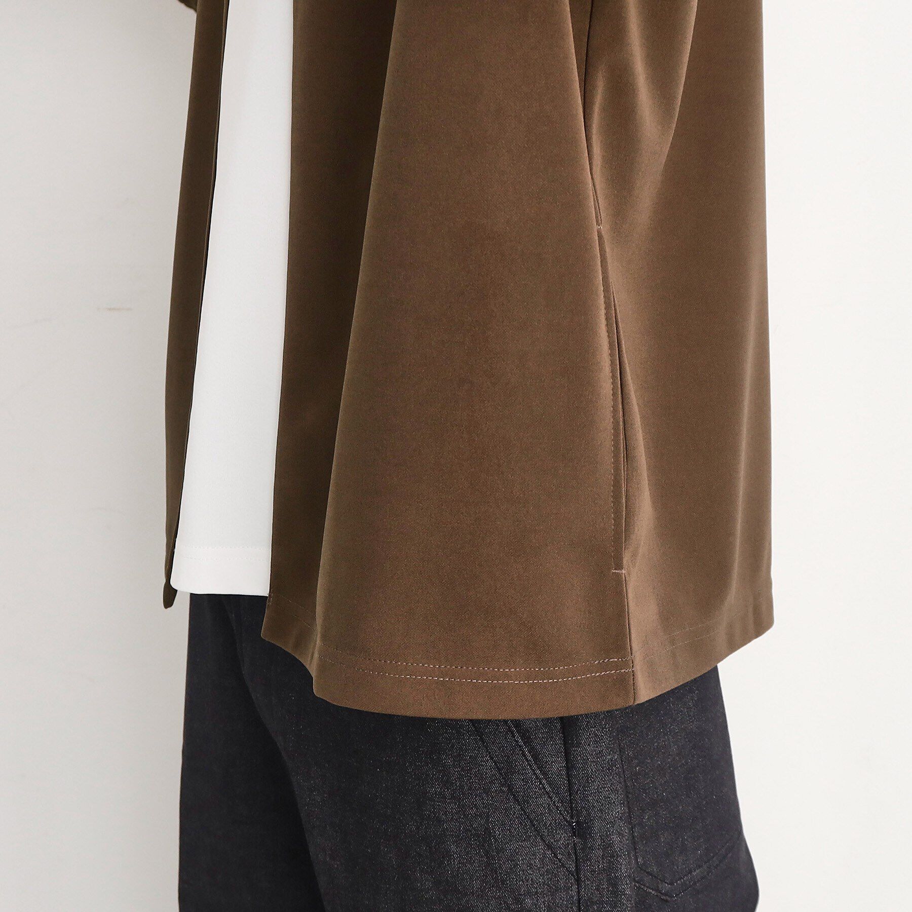 THE SHOP TK「【インナー&times;五分袖カーデ セットアイテム】梨地ハーフスリーブカーディガン&times;ライトパーフェクティー」|カーディガン|