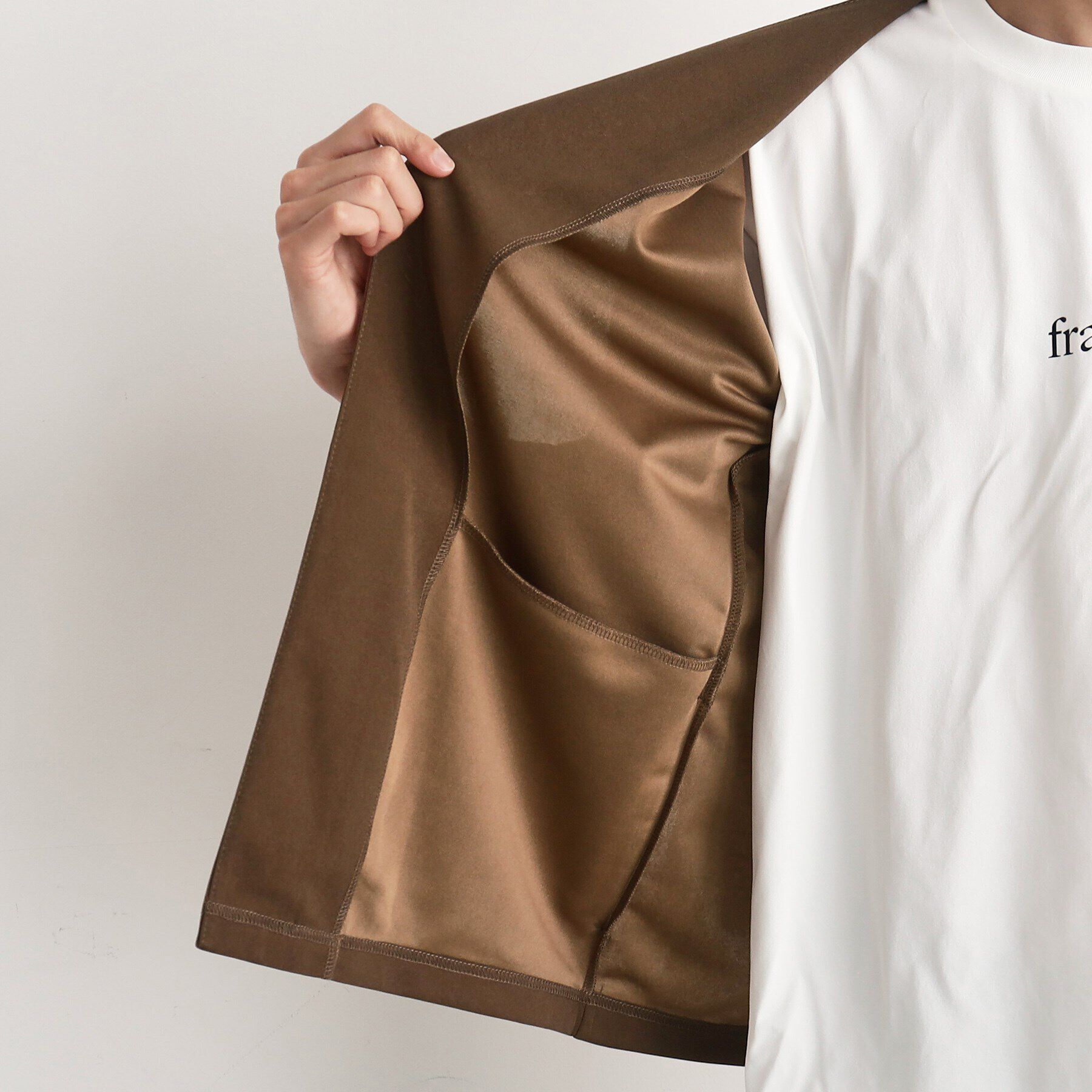 THE SHOP TK「【インナー&times;五分袖カーデ セットアイテム】梨地ハーフスリーブカーディガン&times;ライトパーフェクティー」|カーディガン|