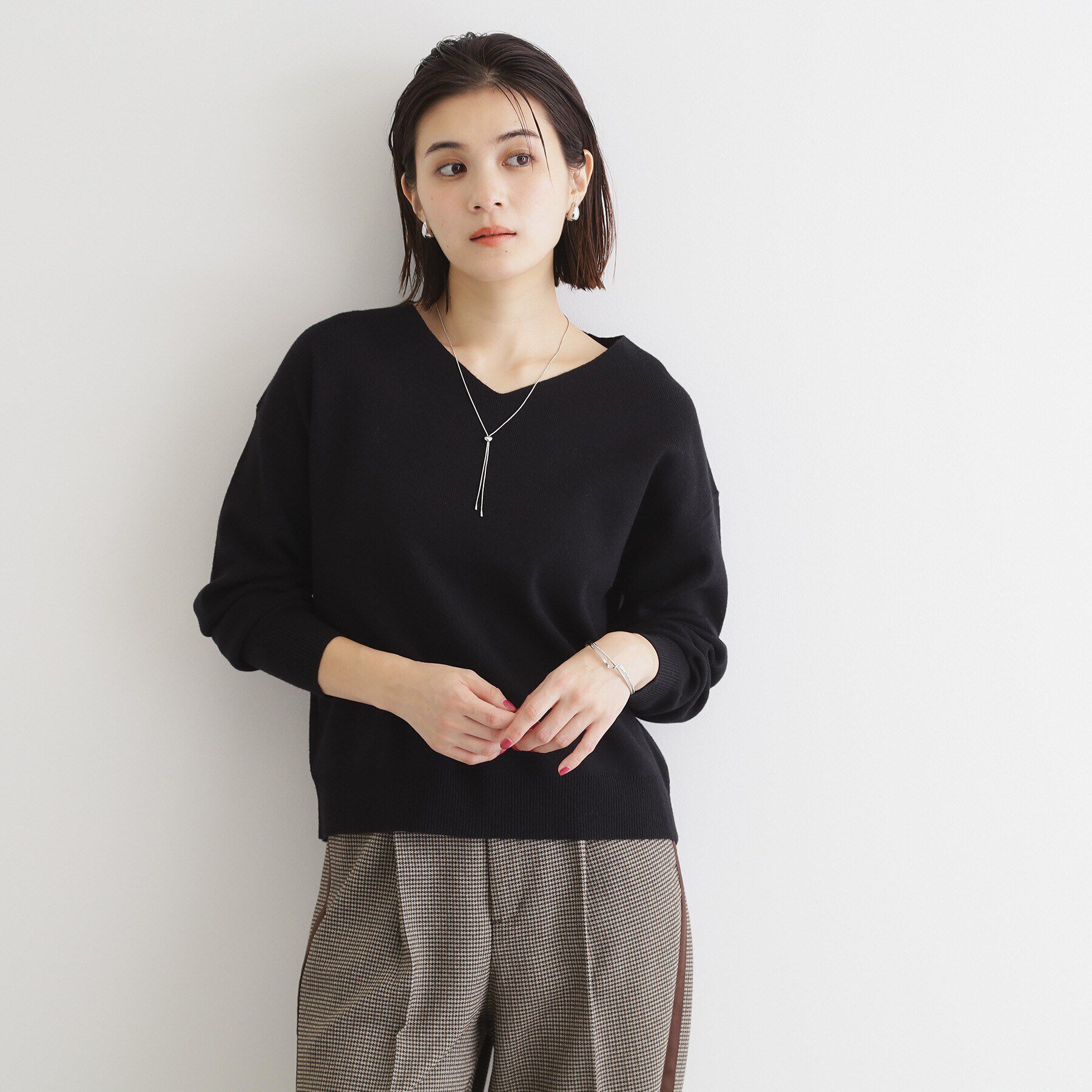 THE SHOP TK「【毛玉になりにくい／静電気防止】Vネックニット／洗える」|ニット・セーター|