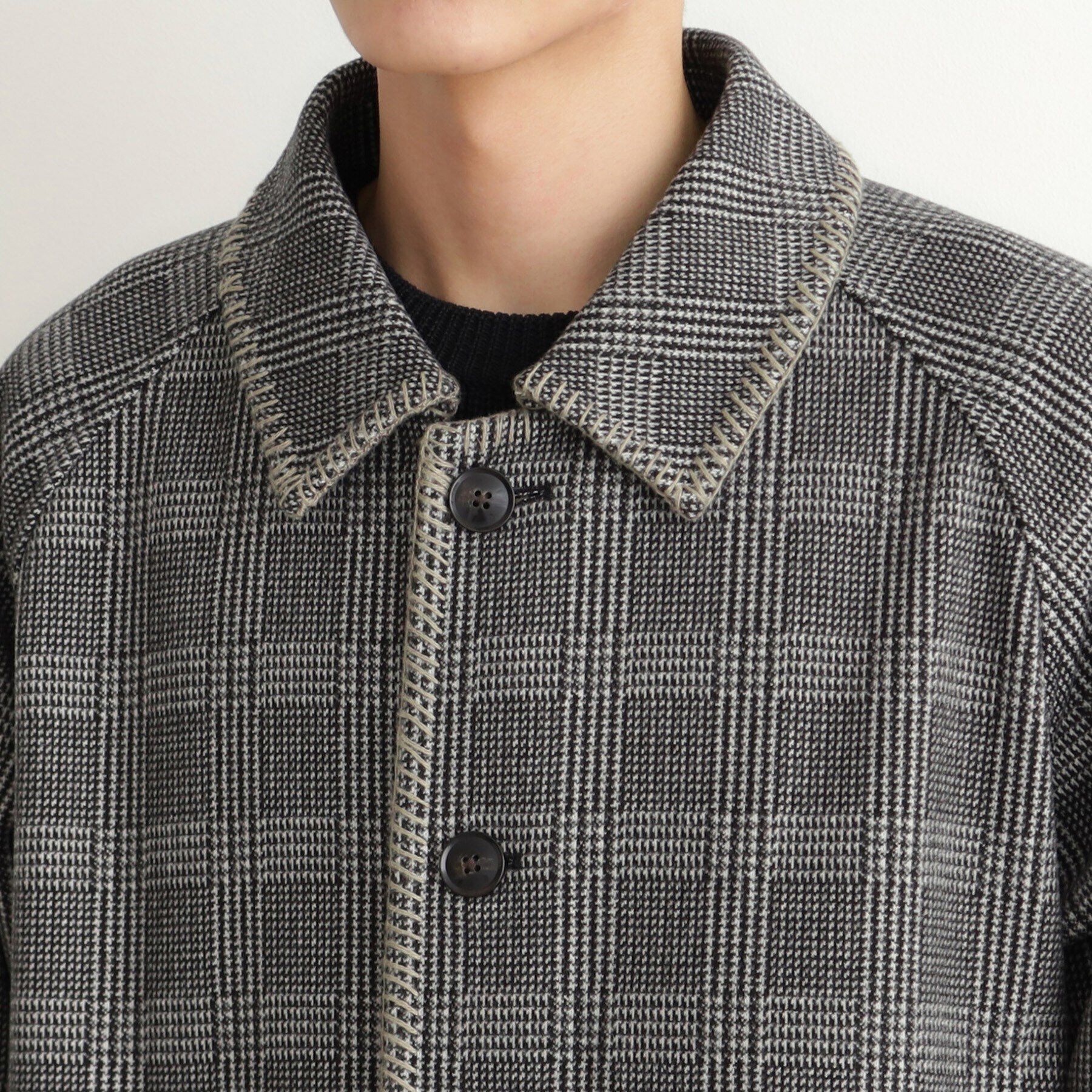 THE SHOP TK「ウーリックステッチデザインコート ビッグシルエット／洗える／イージーケア」|ステンカラーコート|