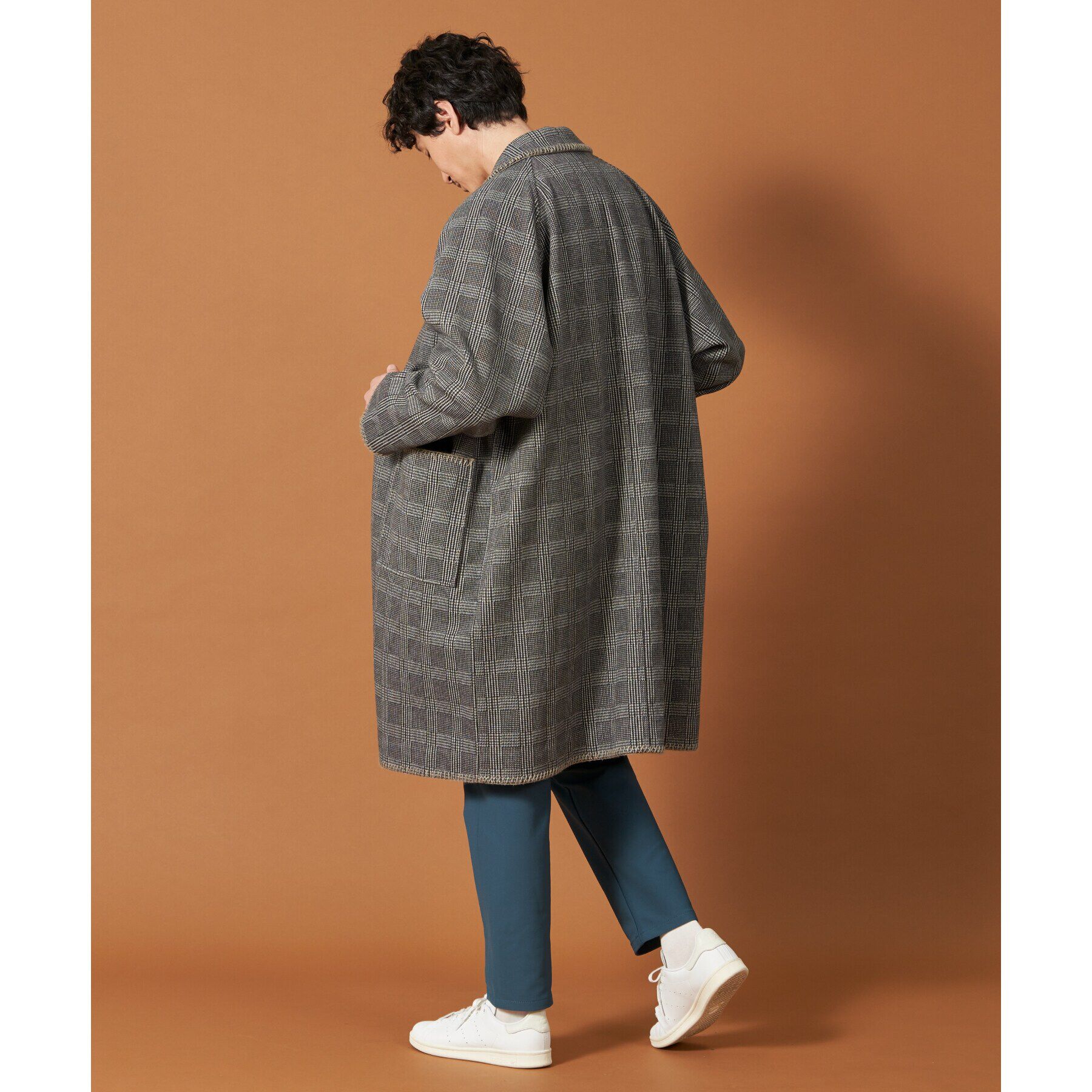 THE SHOP TK「ウーリックステッチデザインコート ビッグシルエット／洗える／イージーケア」|ステンカラーコート|