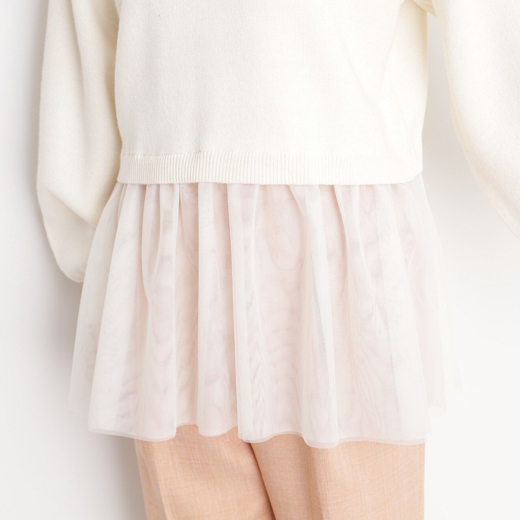 THE SHOP TK「裾チュールプルオーバー【洗える】」|ニット・セーター|