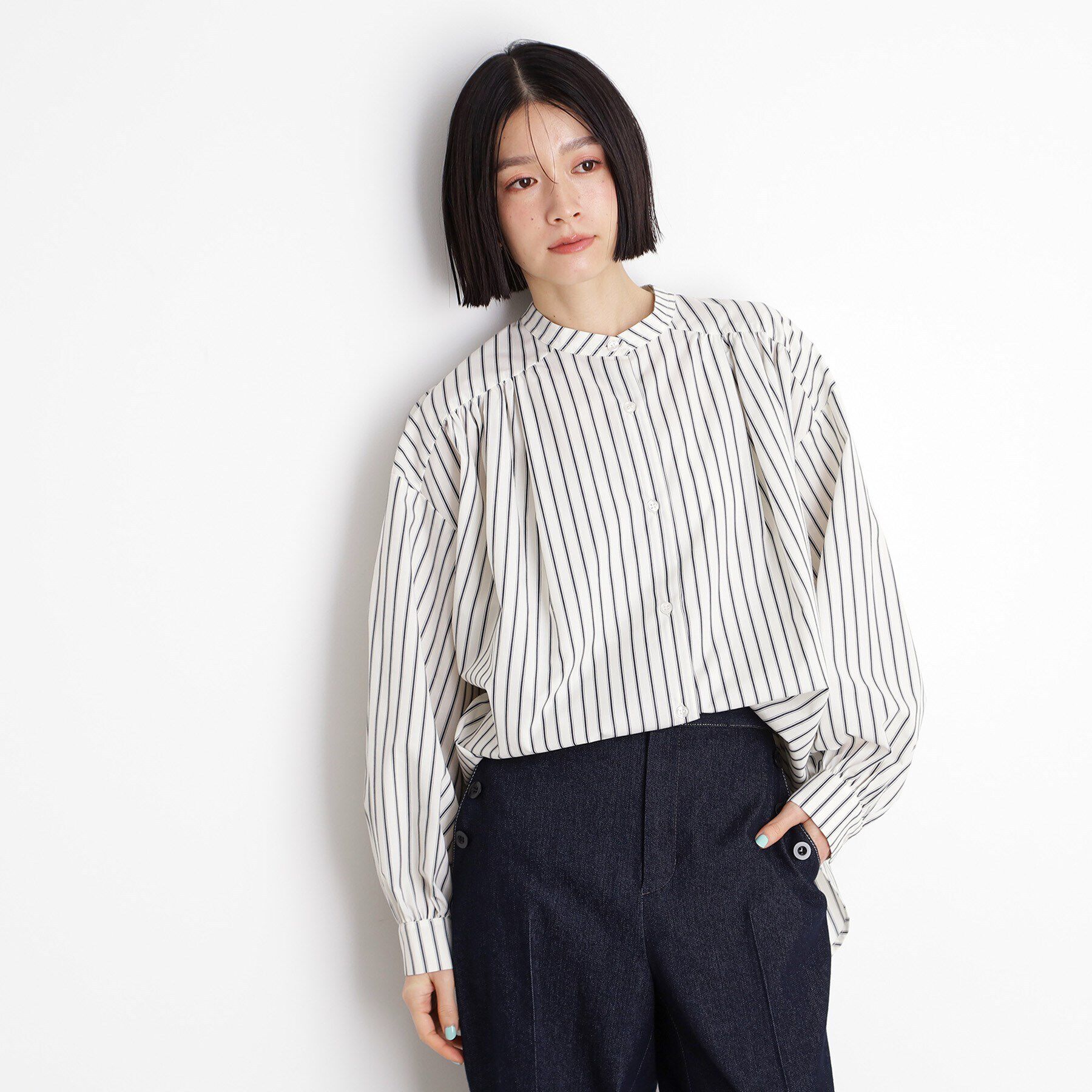 THE SHOP TK「バックシャーリングシャツ【洗える】」|シャツ・ブラウス|