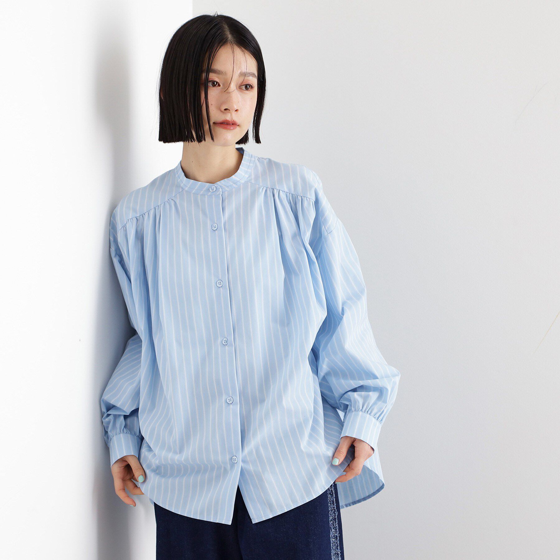 THE SHOP TK「バックシャーリングシャツ【洗える】」|シャツ・ブラウス|