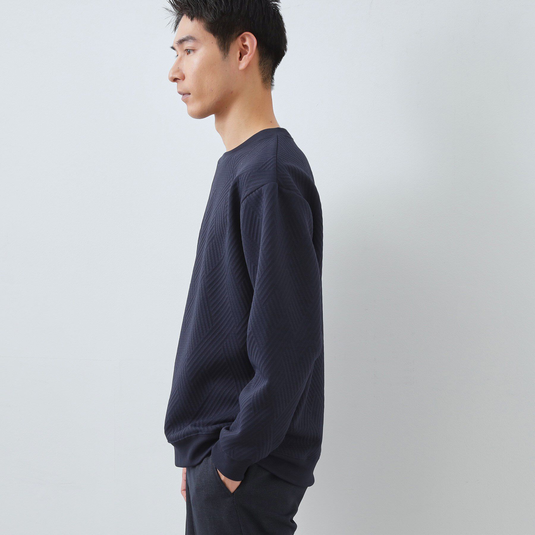 THE SHOP TK「【大人の上品カジュアルに】ふくれキルトスウェット　軽量/洗濯機OK」|パーカー|