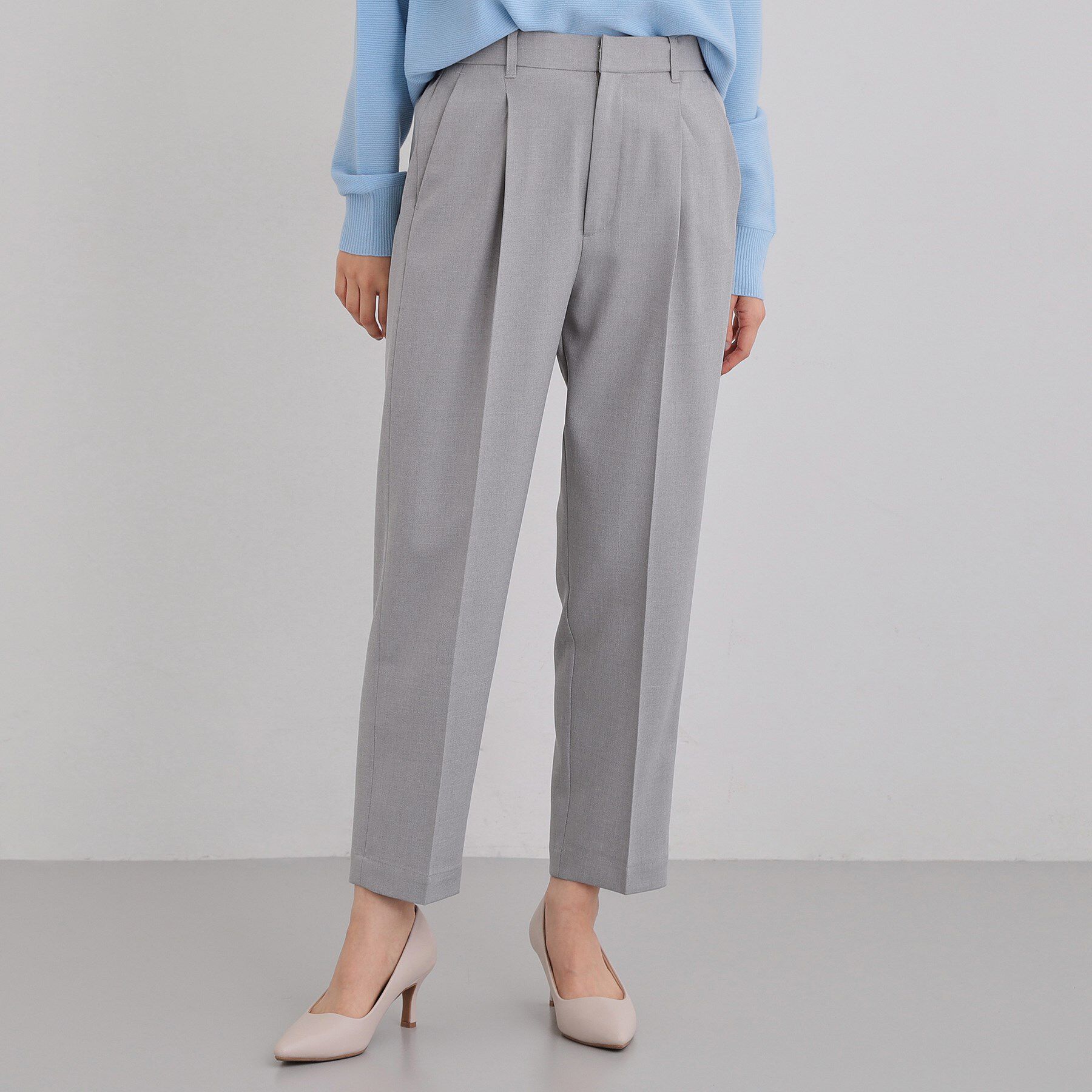 THE SHOP TK「CAVIAN ベーシックテーパードパンツ/セットアップ可」|その他|グレー(012)