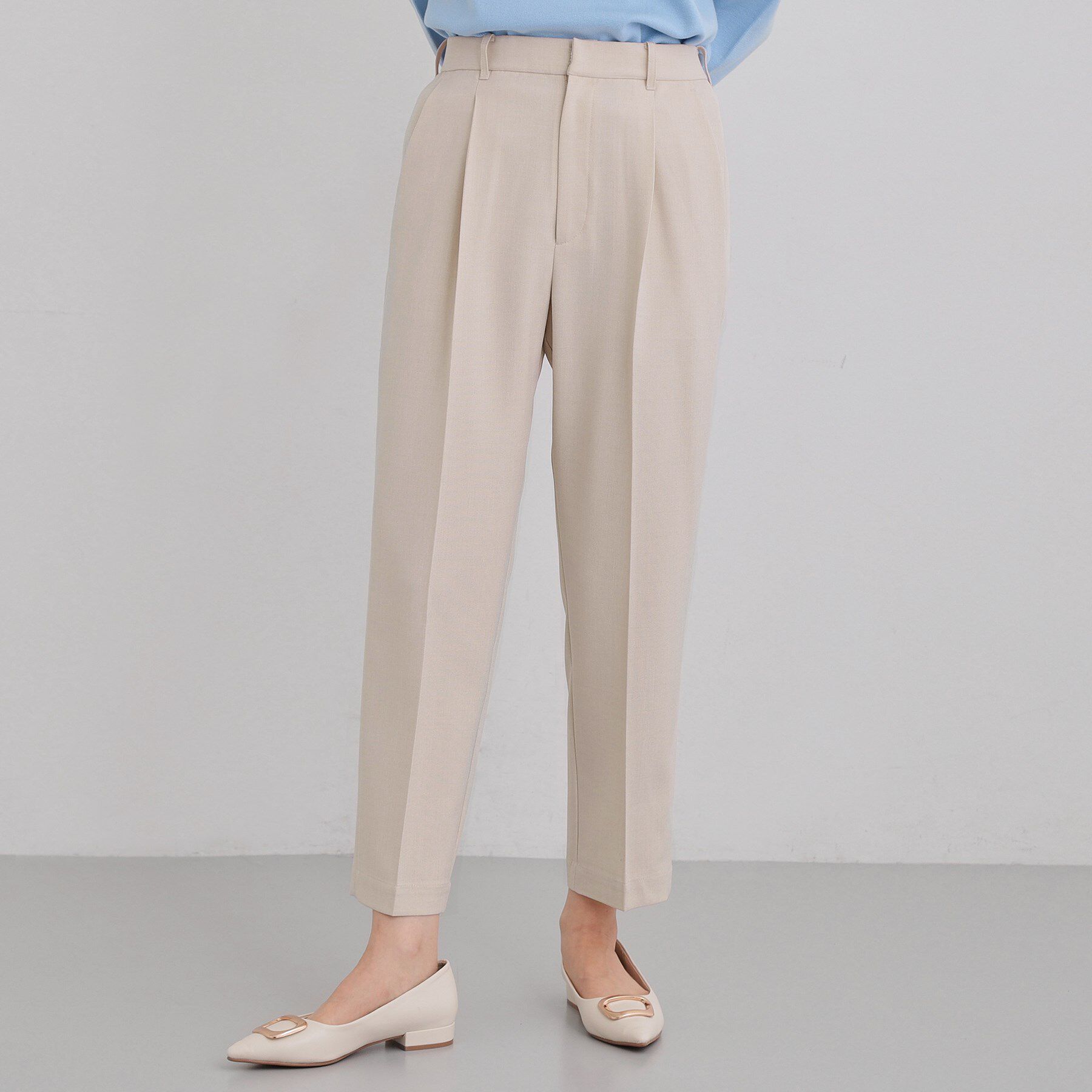 THE SHOP TK「CAVIAN ベーシックテーパードパンツ/セットアップ可」|その他|ライトベージュ(05