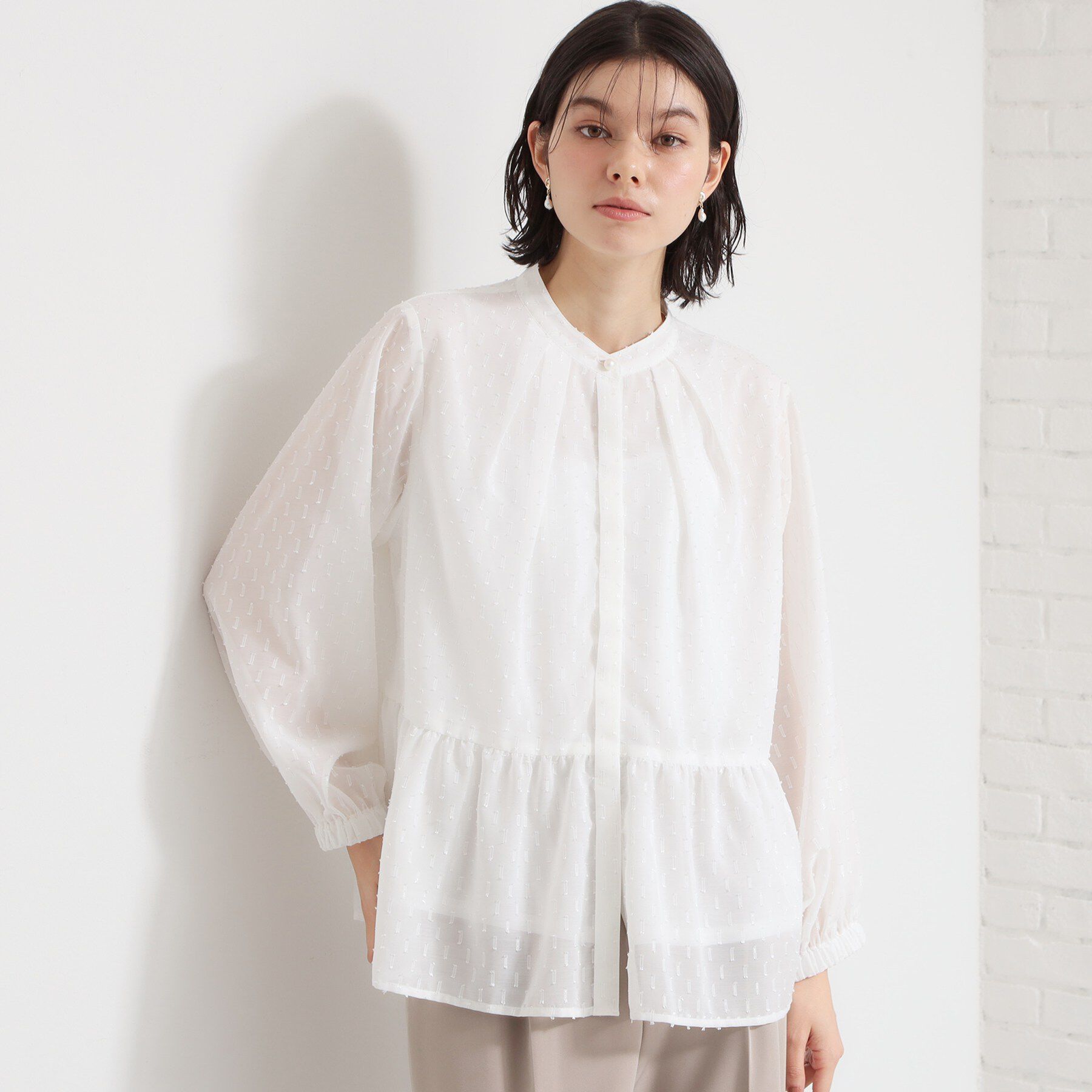 THE SHOP TK「シフォンジャカードブラウス」|シャツ・ブラウス|