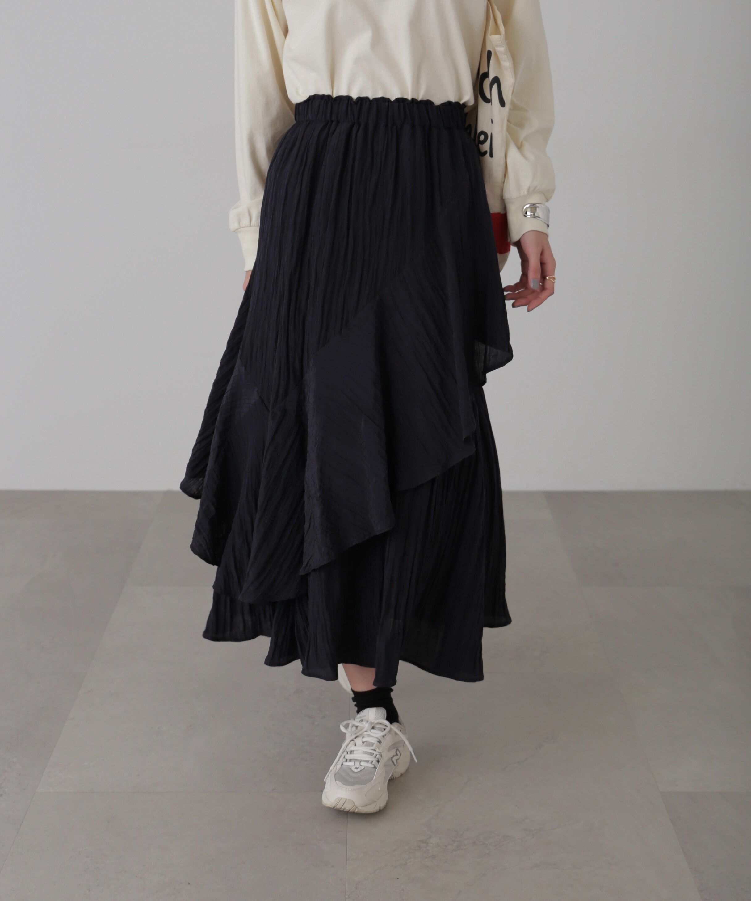  「ワッシャーランダムティアードスカート」|スカート|