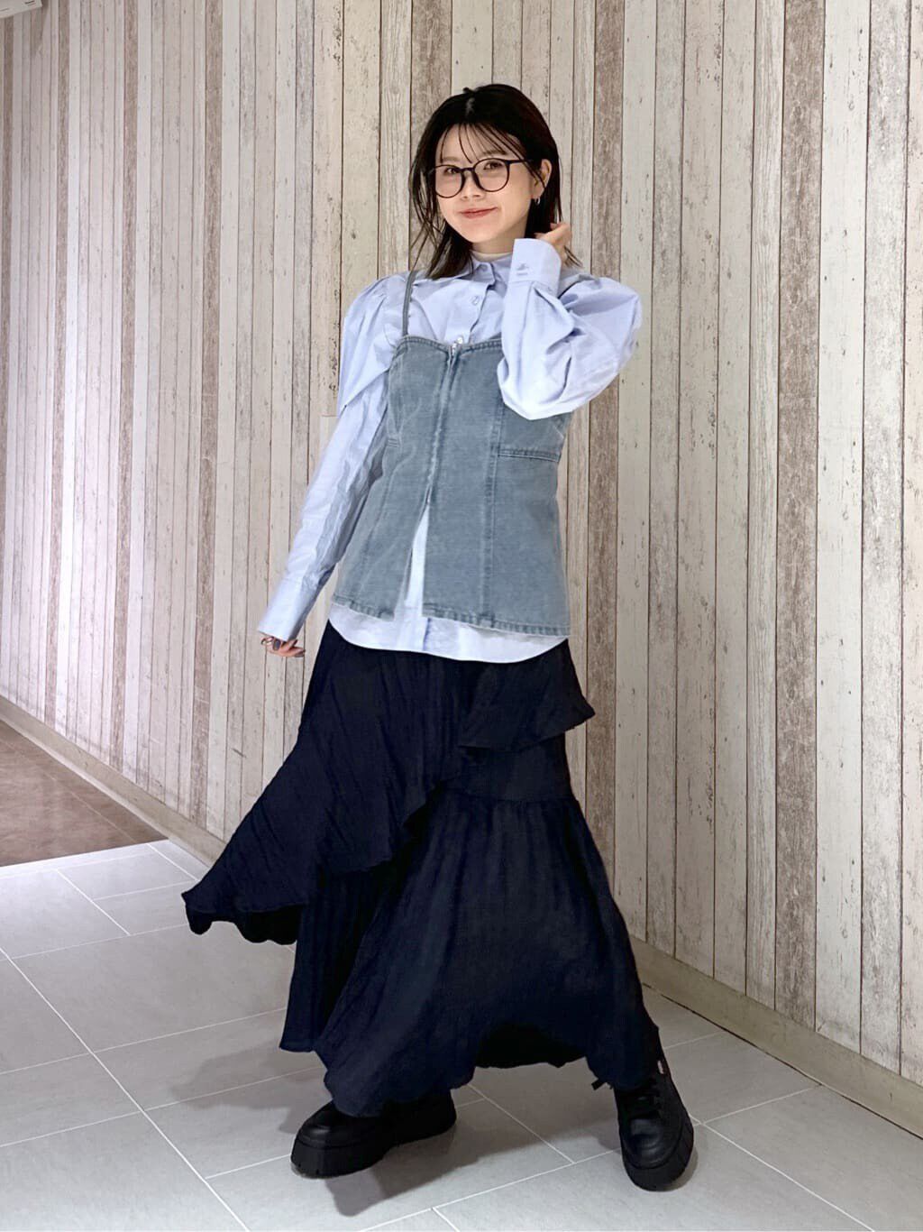  「ワッシャーランダムティアードスカート」|スカート|