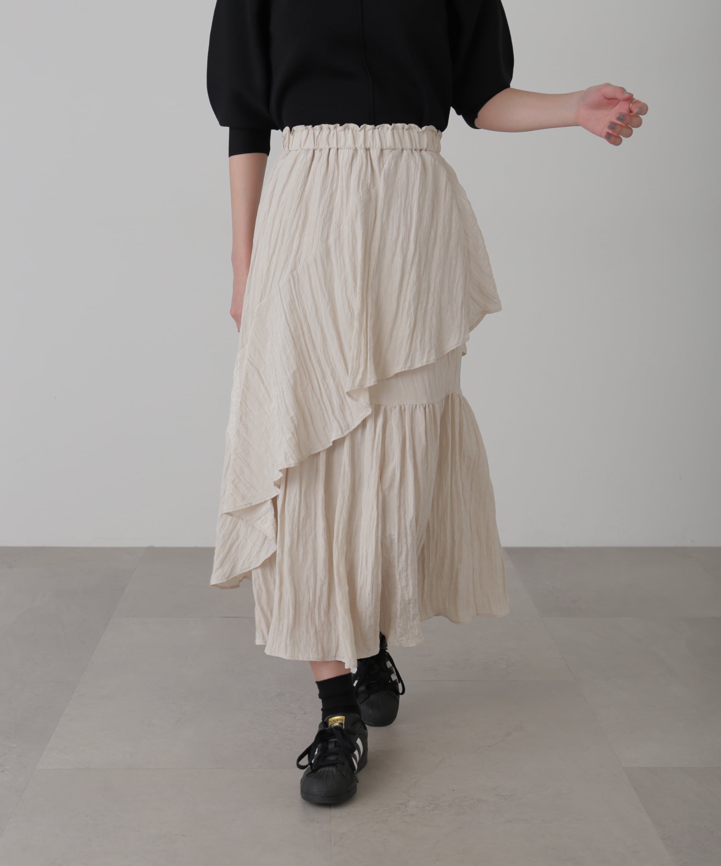  「ワッシャーランダムティアードスカート」|スカート|