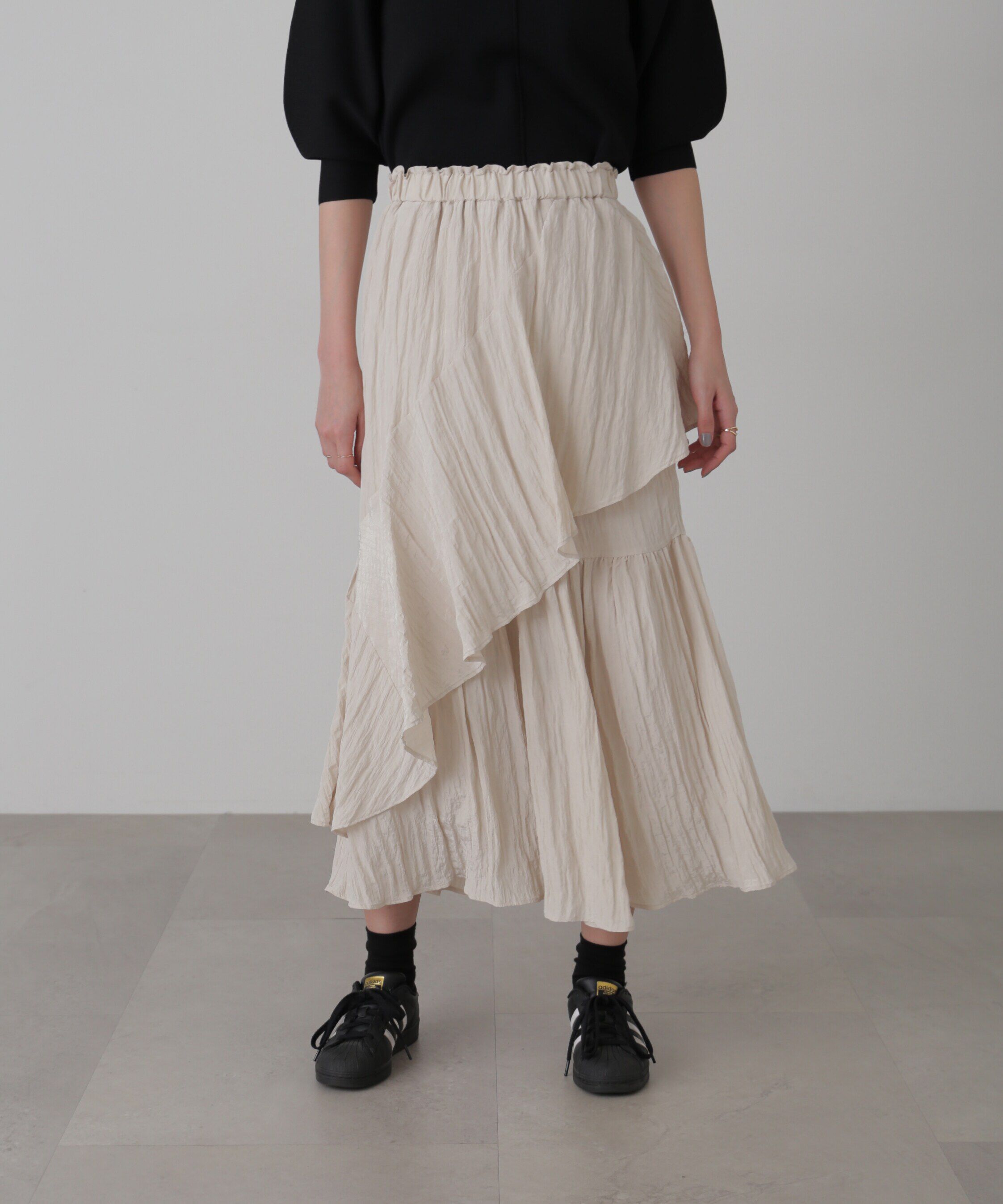  「ワッシャーランダムティアードスカート」|スカート|