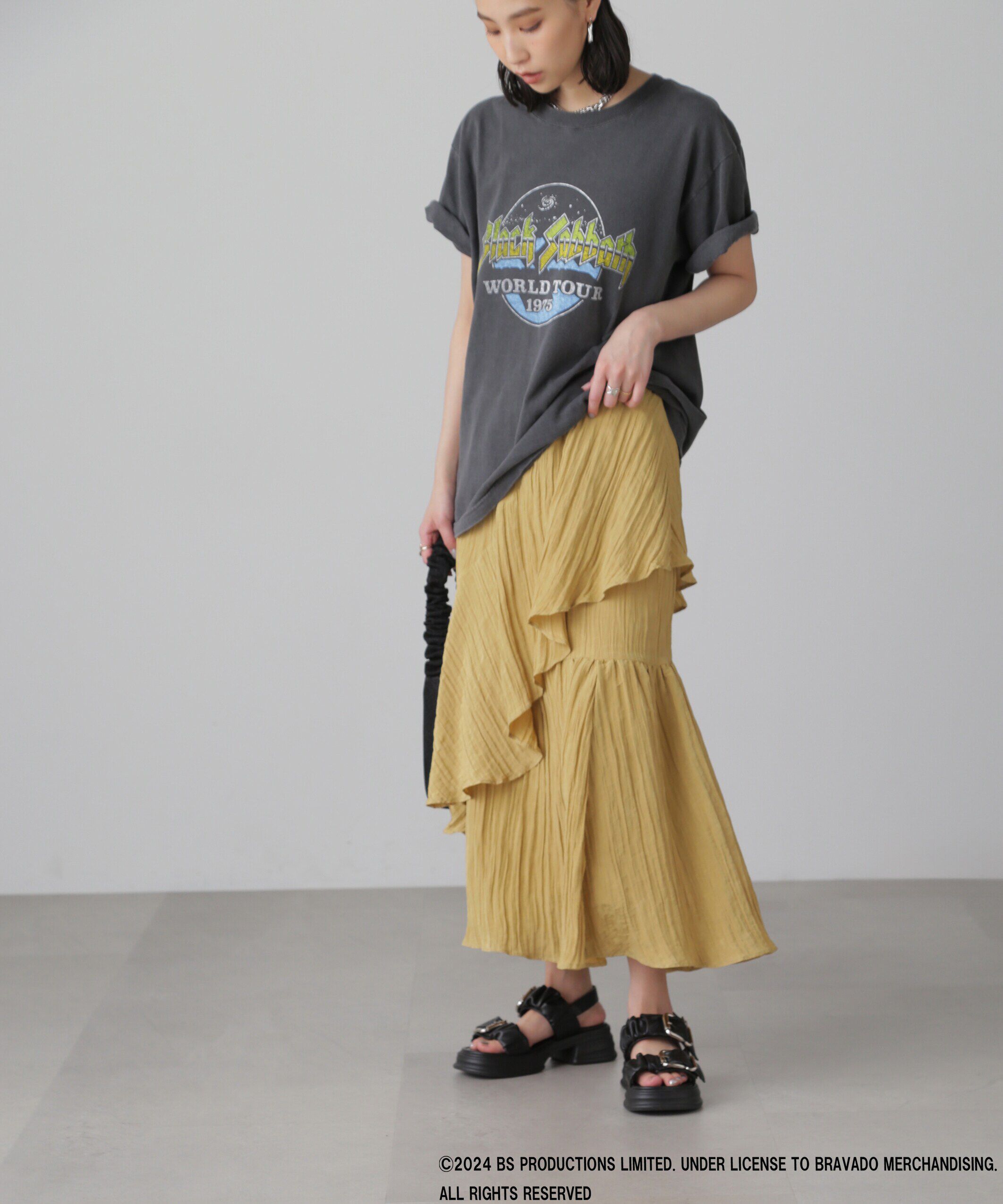  「ワッシャーランダムティアードスカート」|スカート|