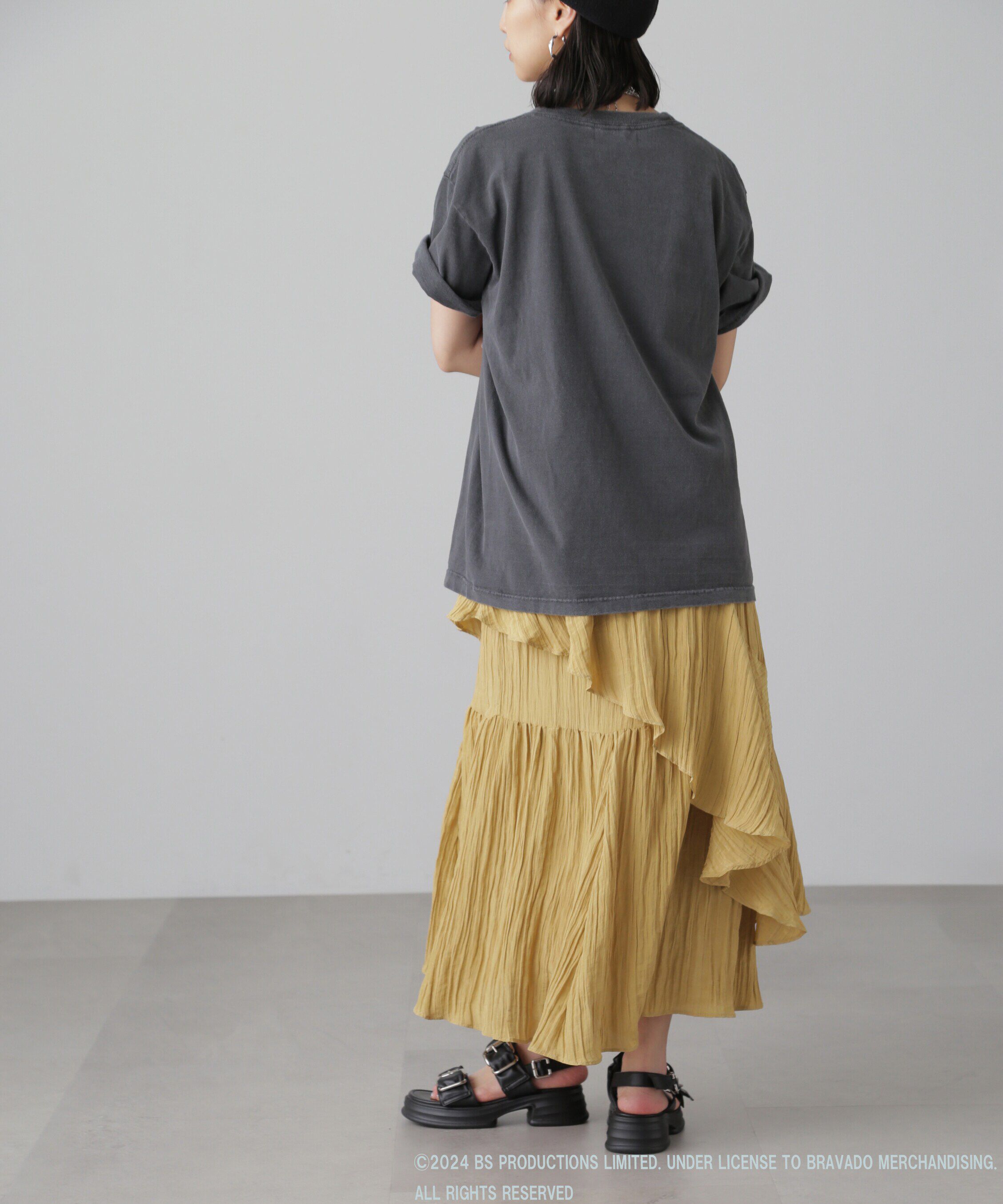  「ワッシャーランダムティアードスカート」|スカート|