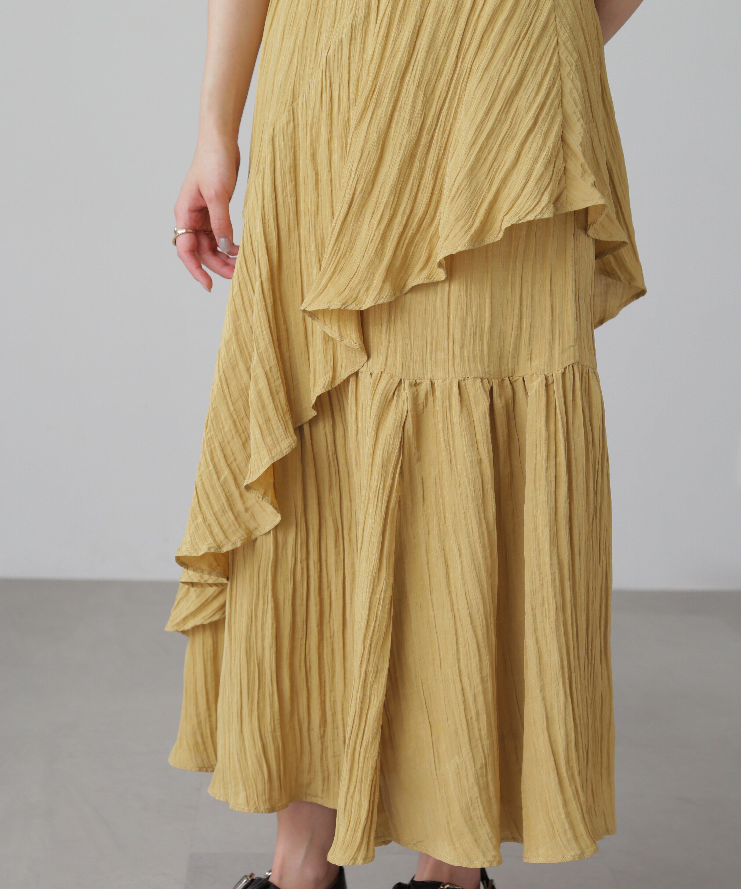  「ワッシャーランダムティアードスカート」|スカート|