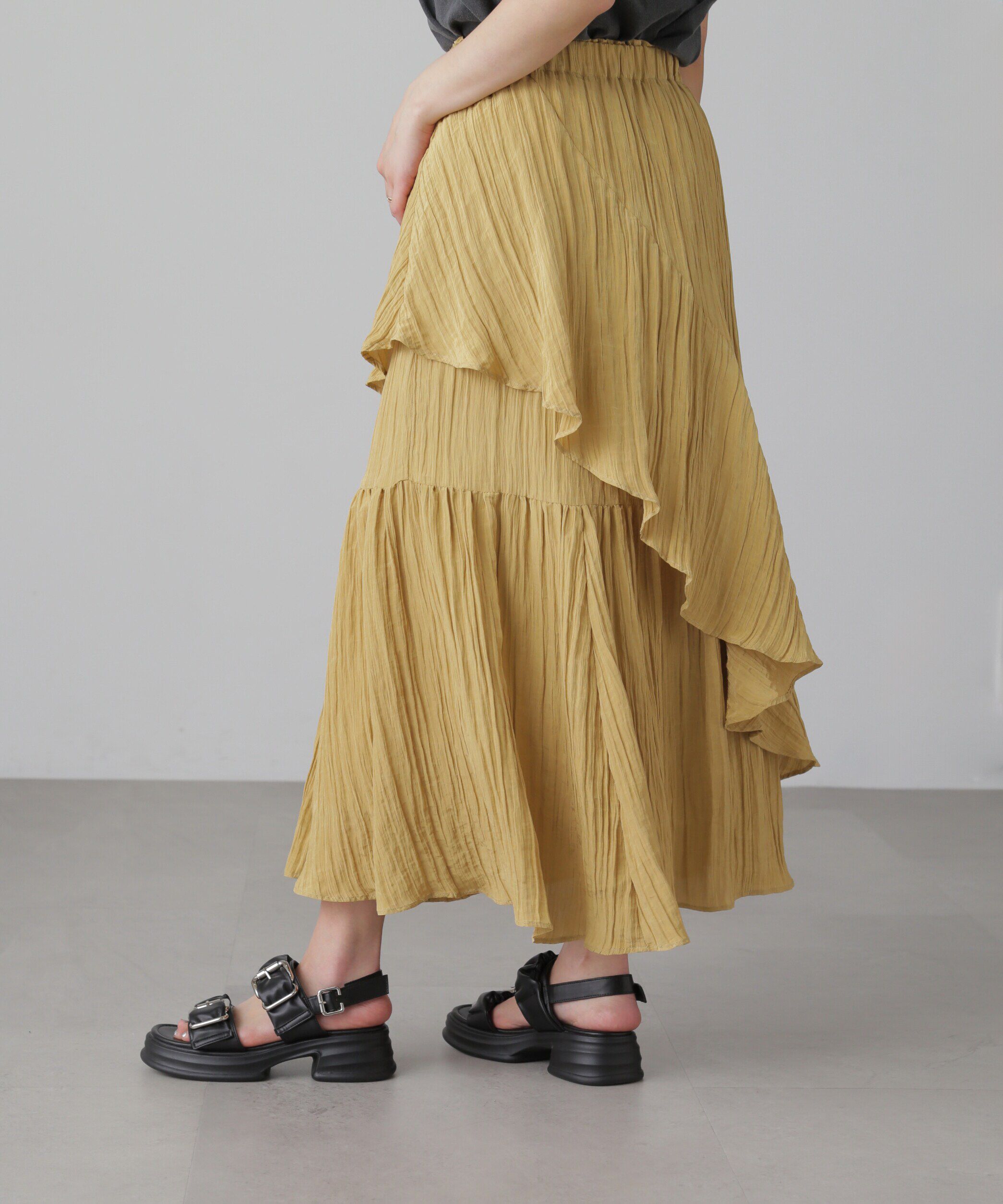  「ワッシャーランダムティアードスカート」|スカート|