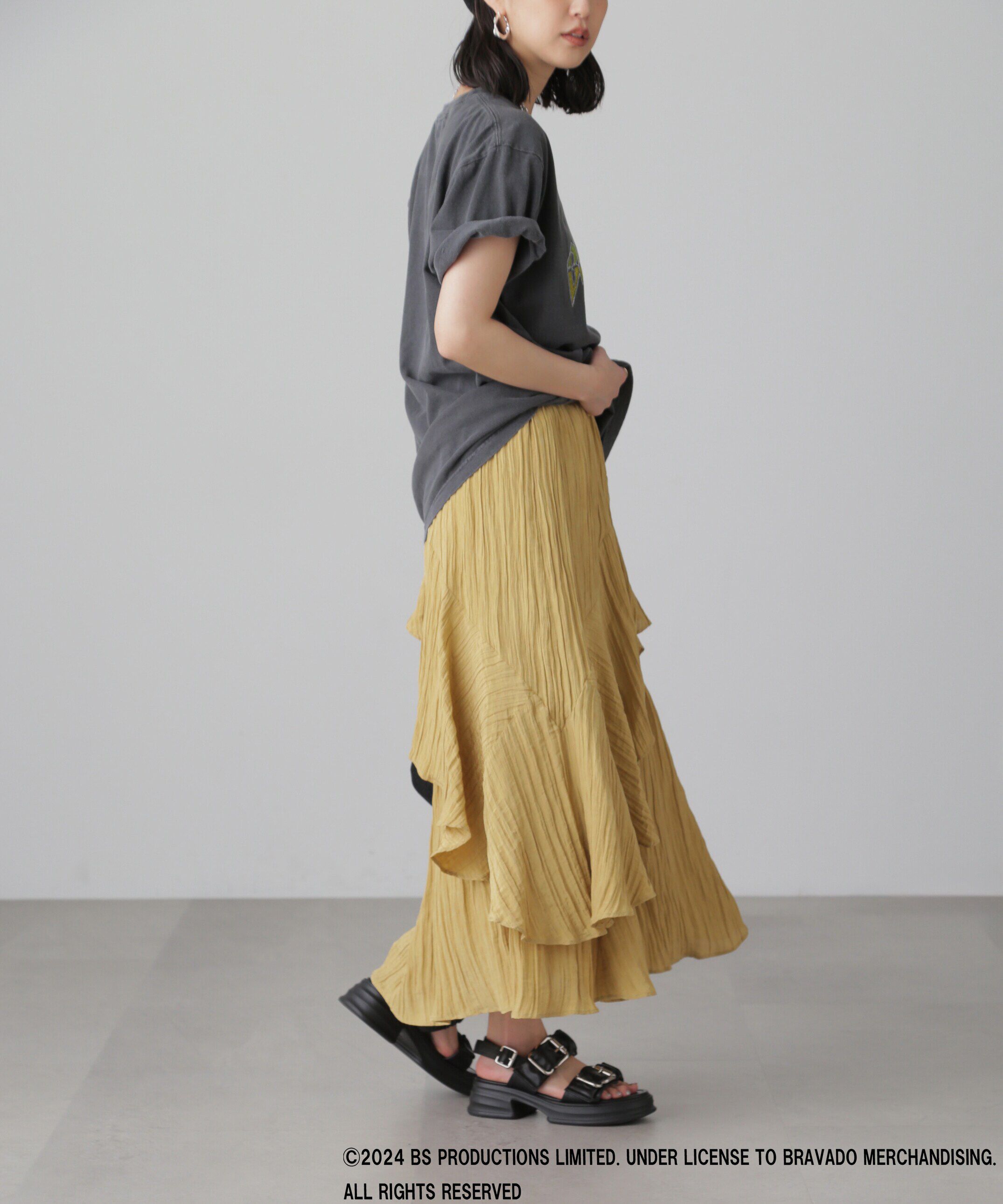  「ワッシャーランダムティアードスカート」|スカート|