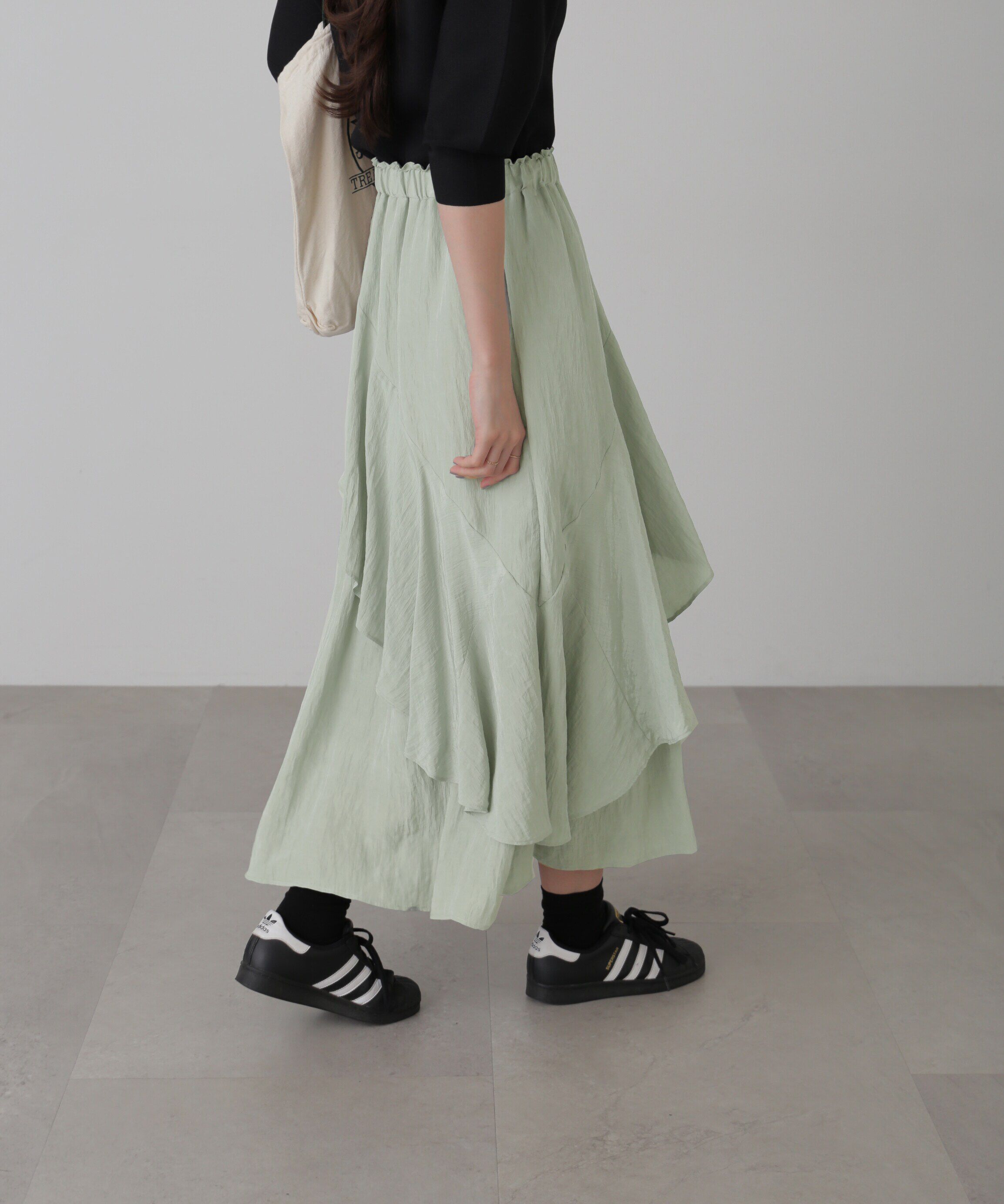  「ワッシャーランダムティアードスカート」|スカート|