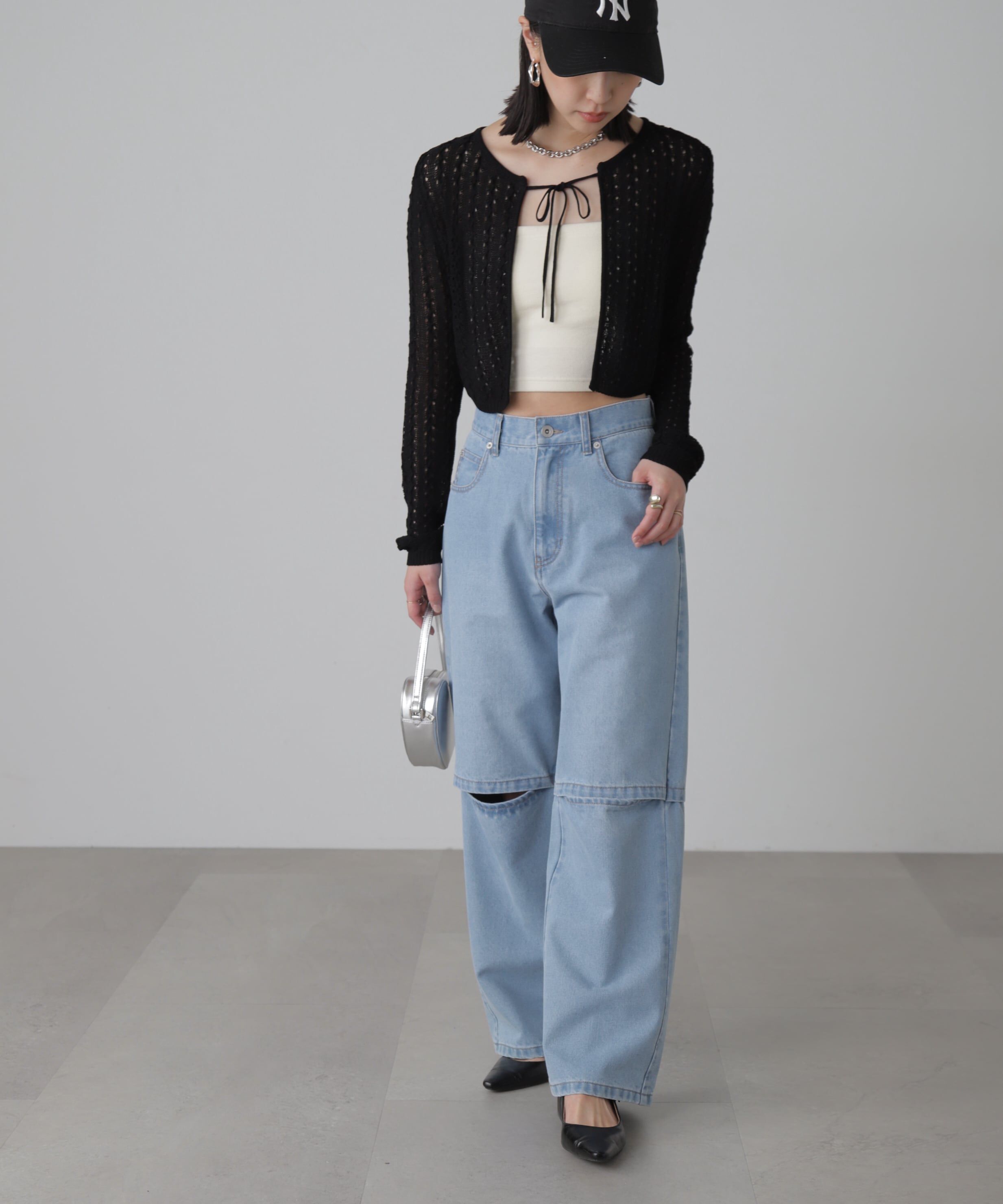  「[低身長サイズ/Sシリーズ]ニーオープンストレートデニムパンツ」|その他|