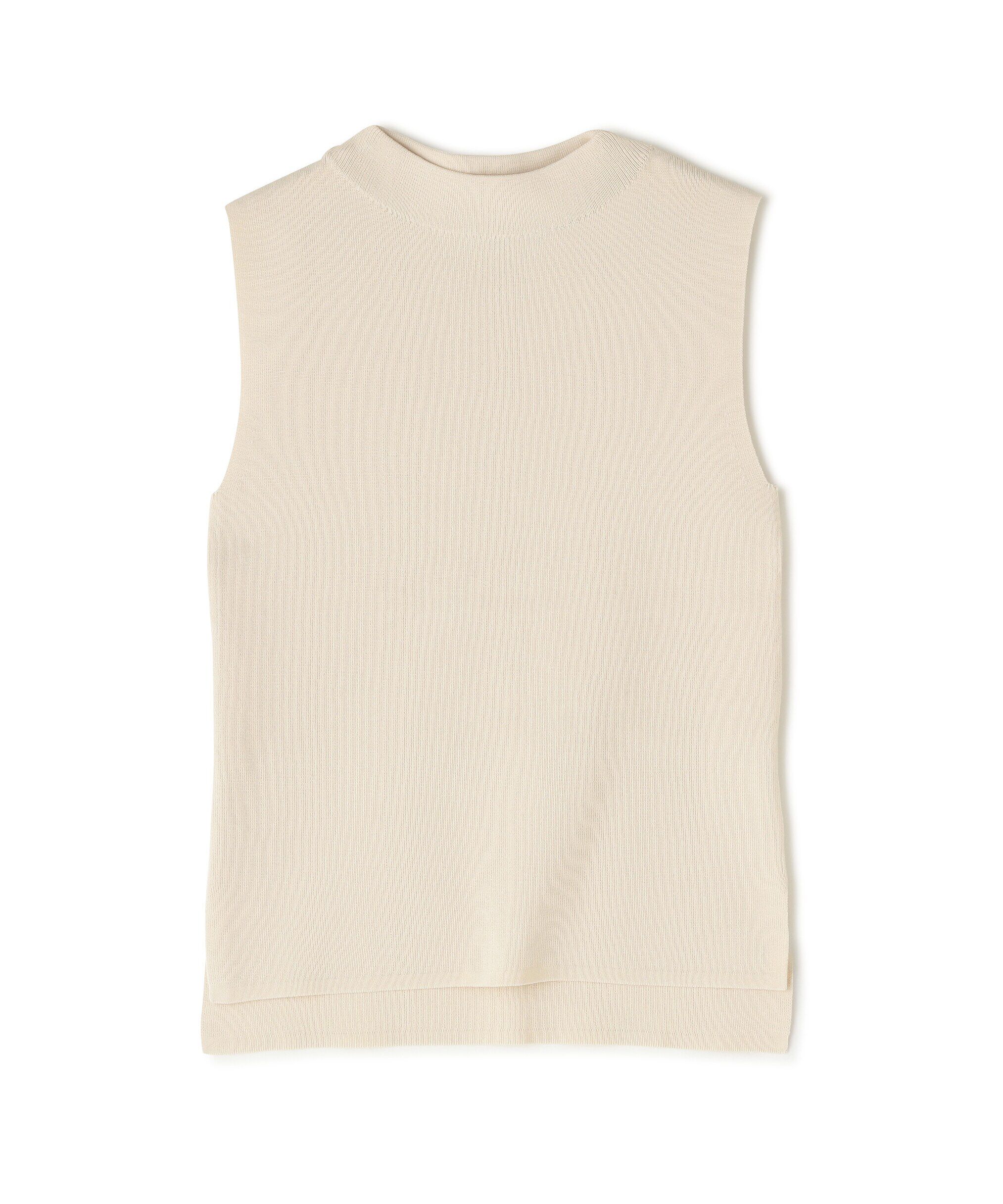  「［洗える］マシンウォッシャブル総針ボトルネックノースリーブニット」|ニット・セーター|