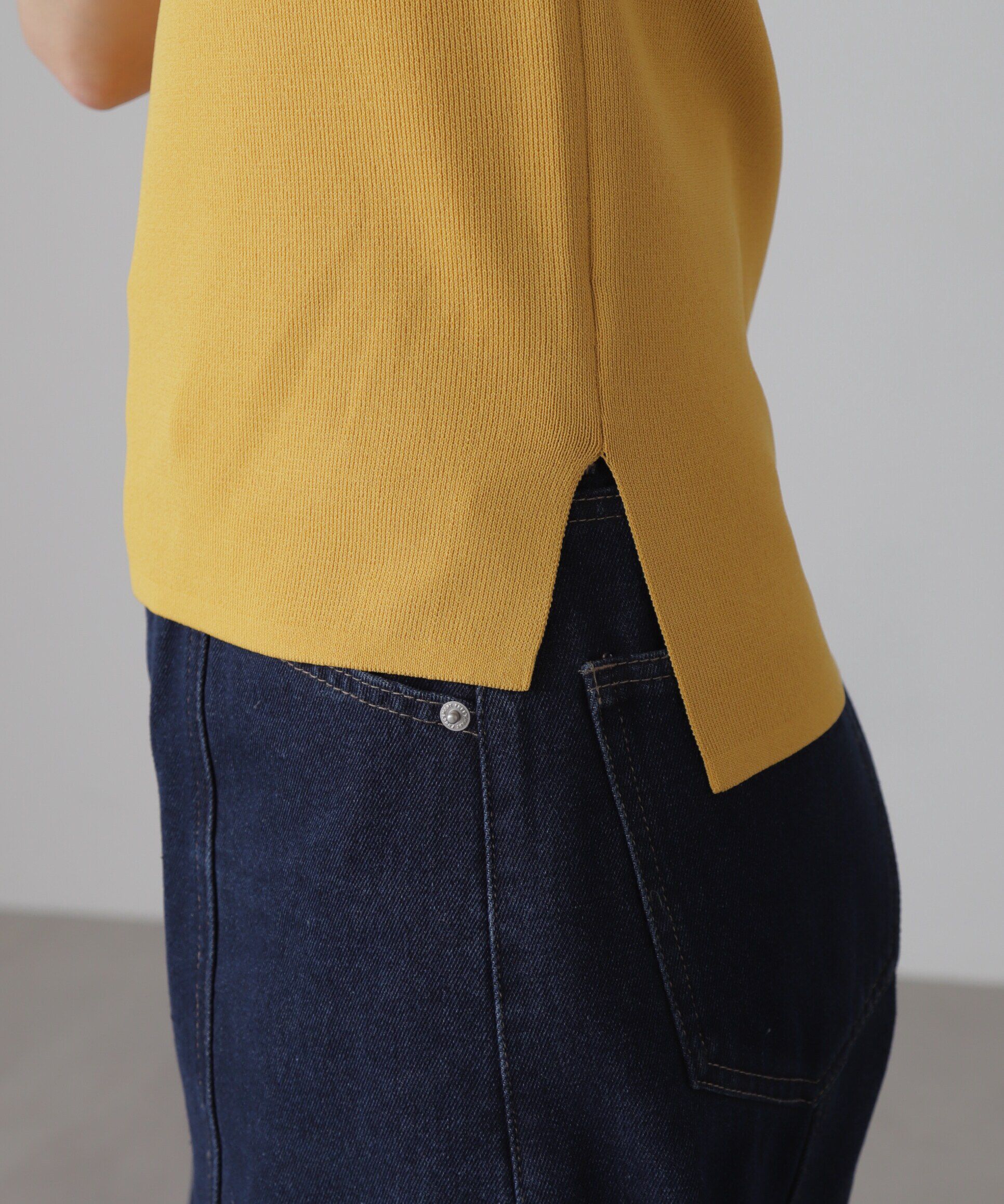  「［洗える］マシンウォッシャブル総針ボトルネックノースリーブニット」|ニット・セーター|