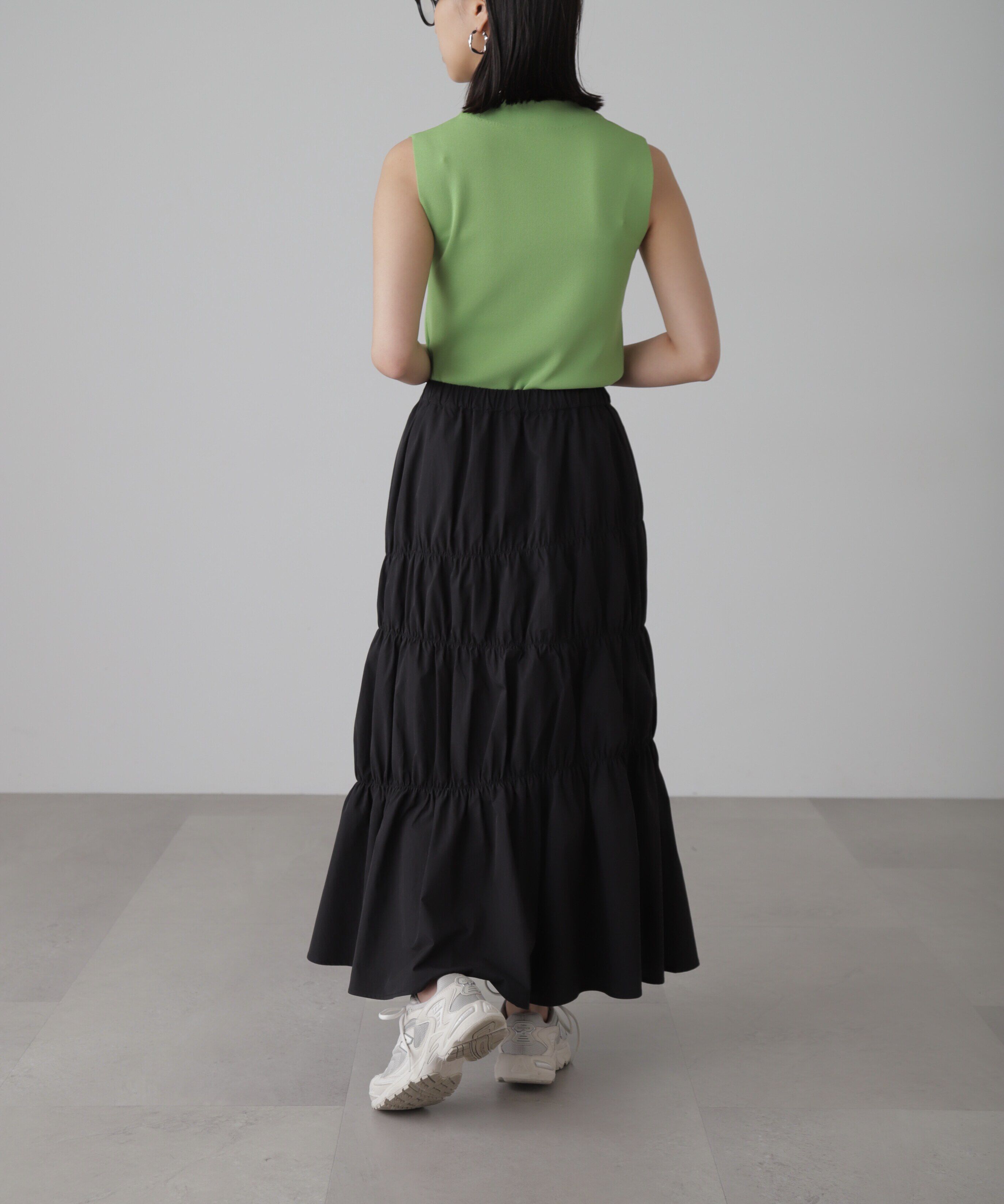  「［洗える］マシンウォッシャブル総針ボトルネックノースリーブニット」|ニット・セーター|