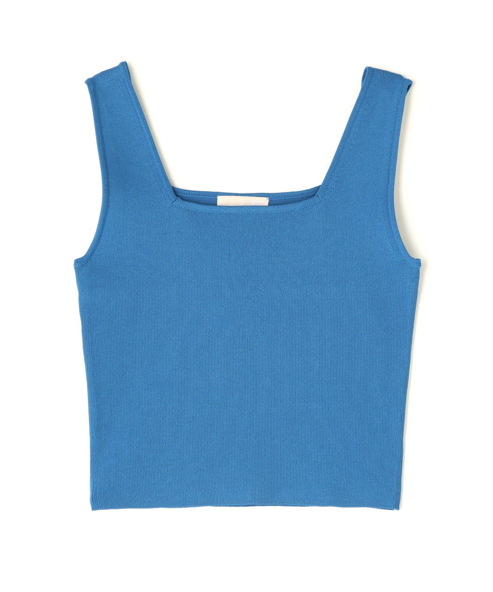  「［洗える］マシンウォッシャブル総針スクエアネックタンクニット」|ニット・セーター|