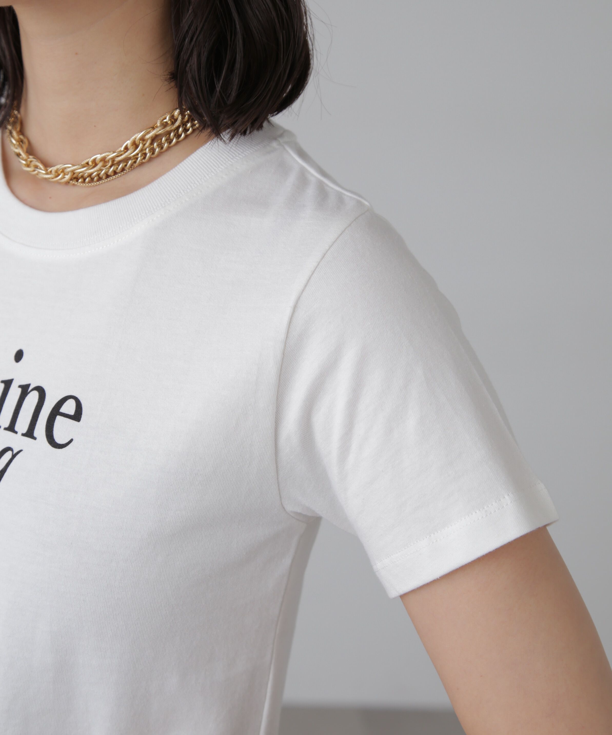  「ショート丈ロゴTシャツ」|Tシャツ・カットソー|