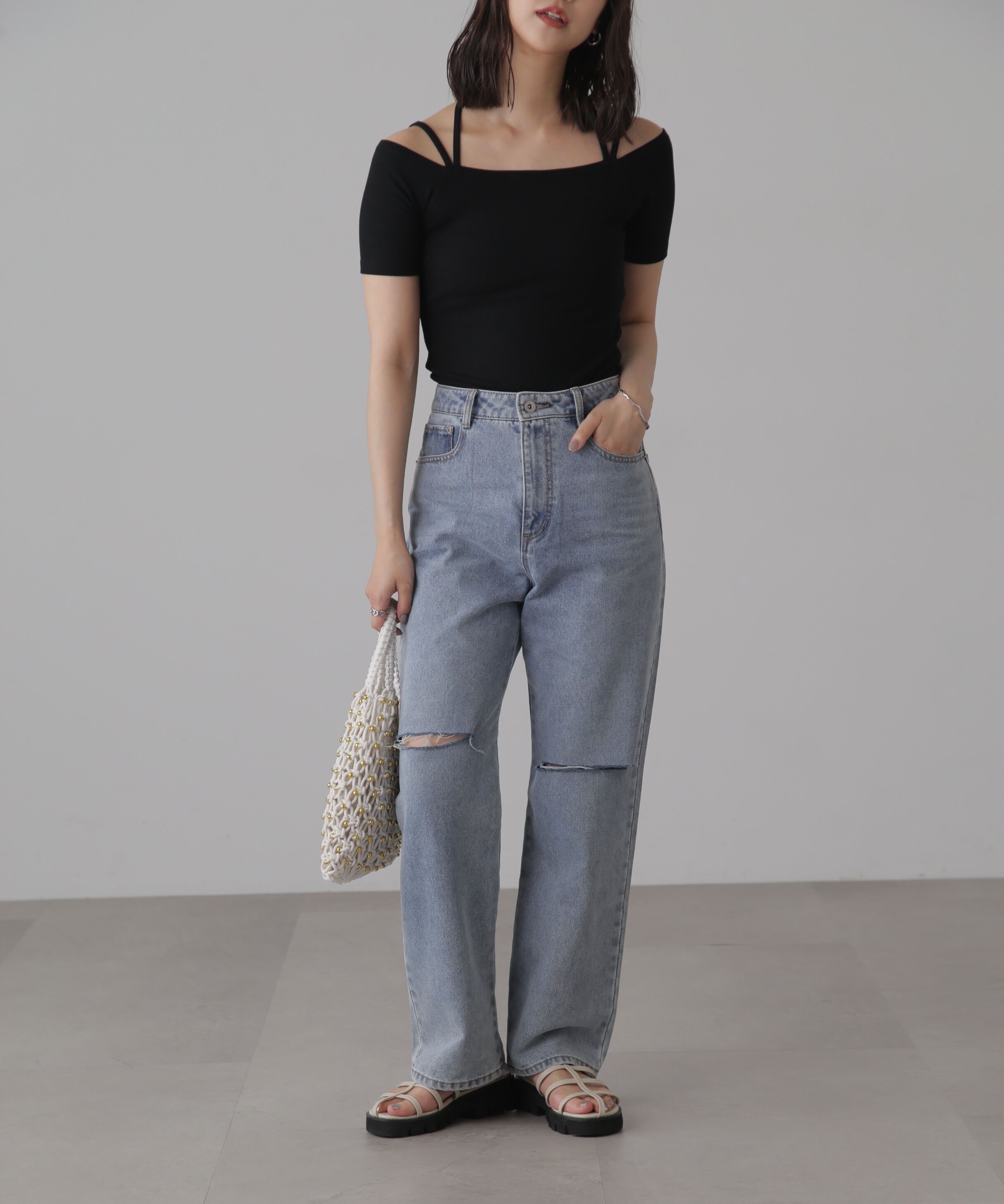  「オフショルホルターネックカットソー」|Tシャツ・カットソー|