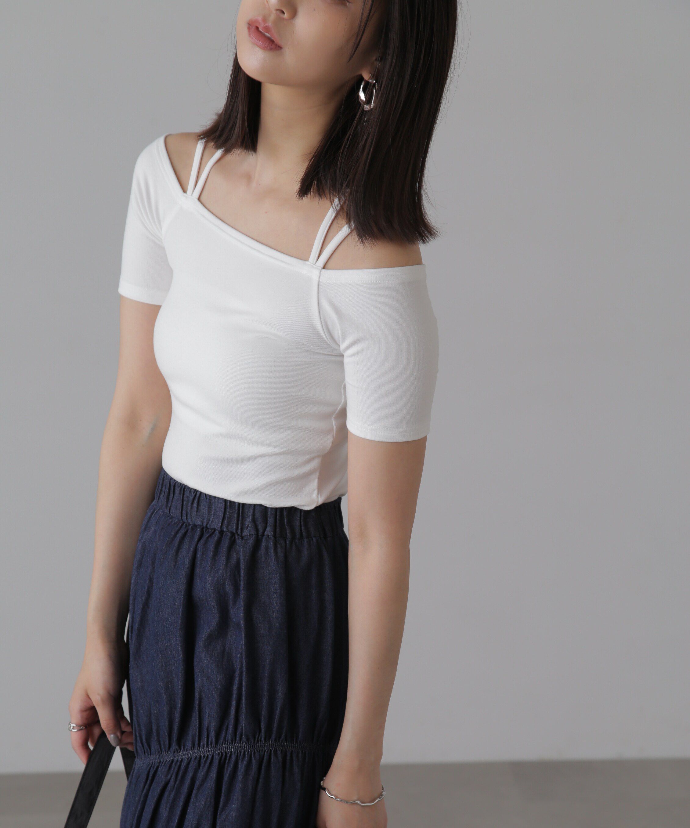  「オフショルホルターネックカットソー」|Tシャツ・カットソー|