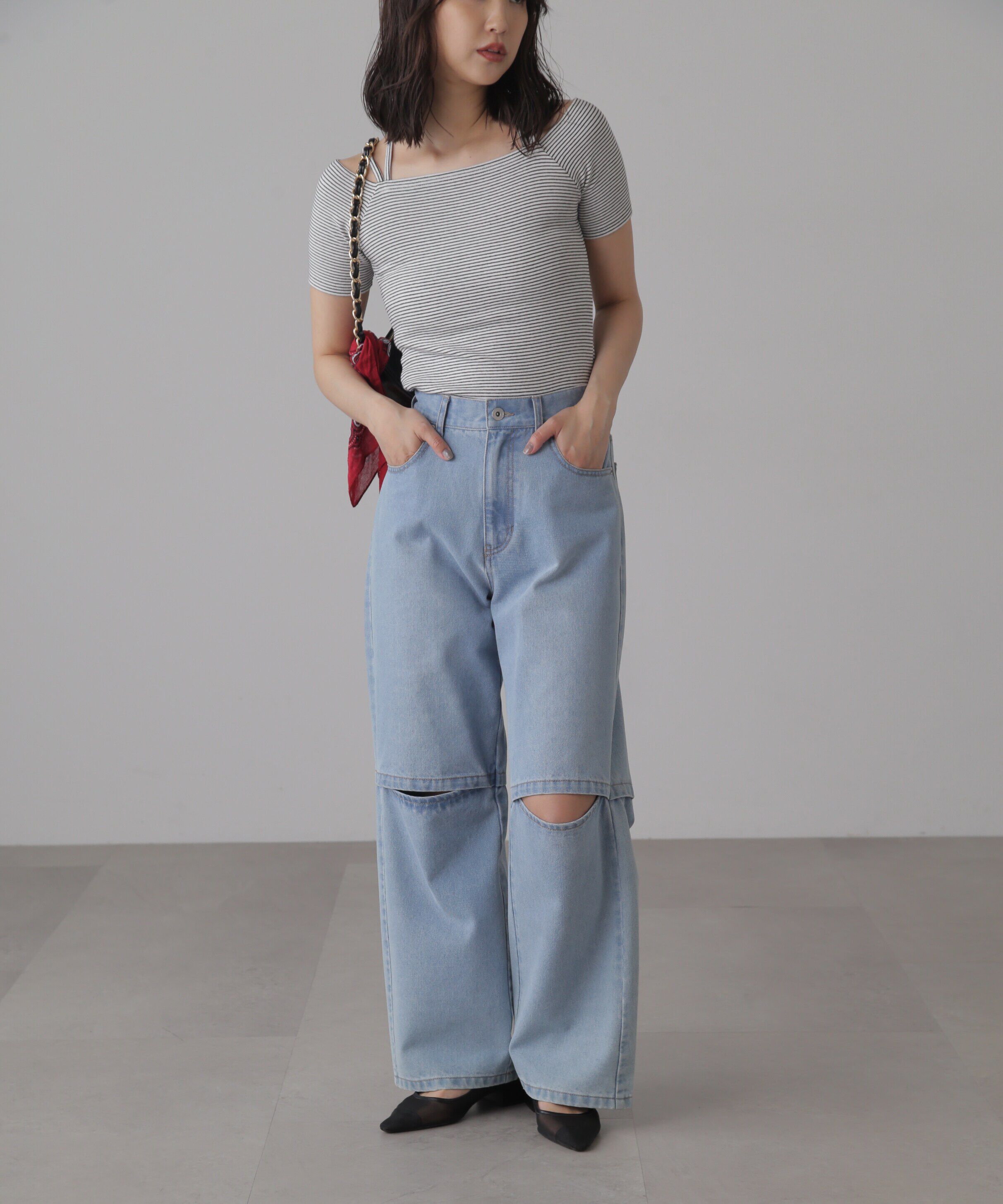  「オフショルホルターネックカットソー」|Tシャツ・カットソー|