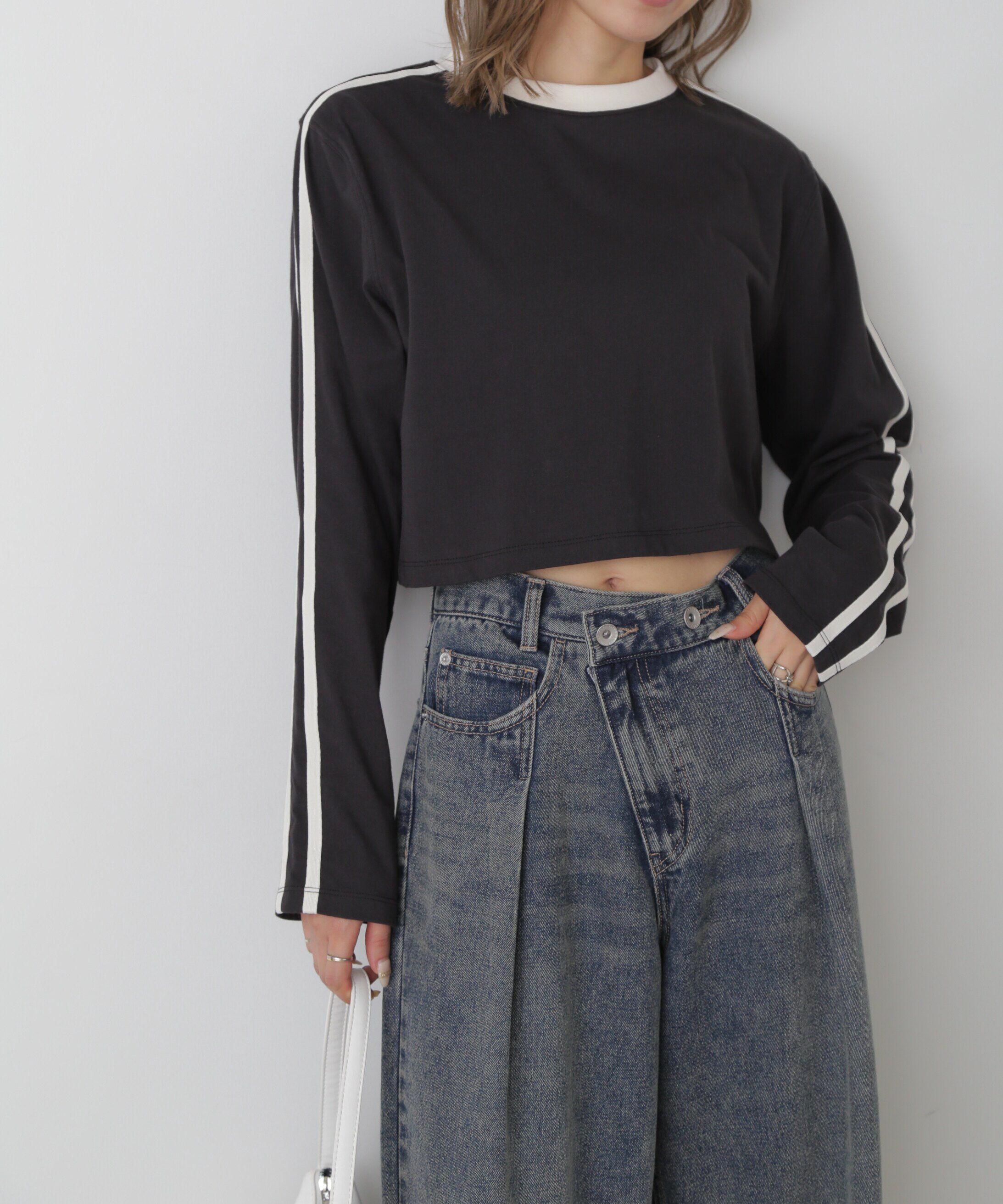  「サイドラインロングTシャツ」|Tシャツ・カットソー|