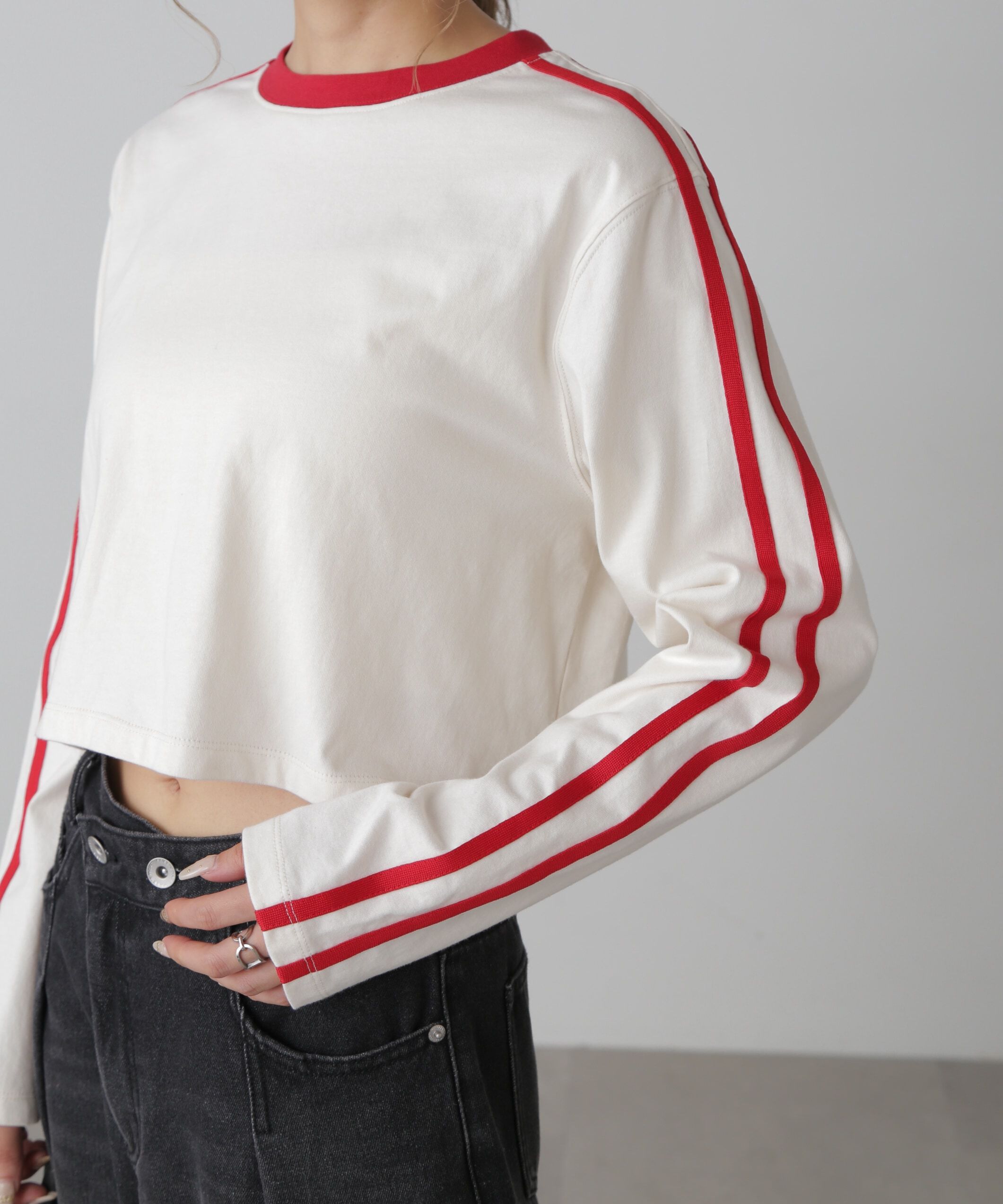  「サイドラインロングTシャツ」|Tシャツ・カットソー|